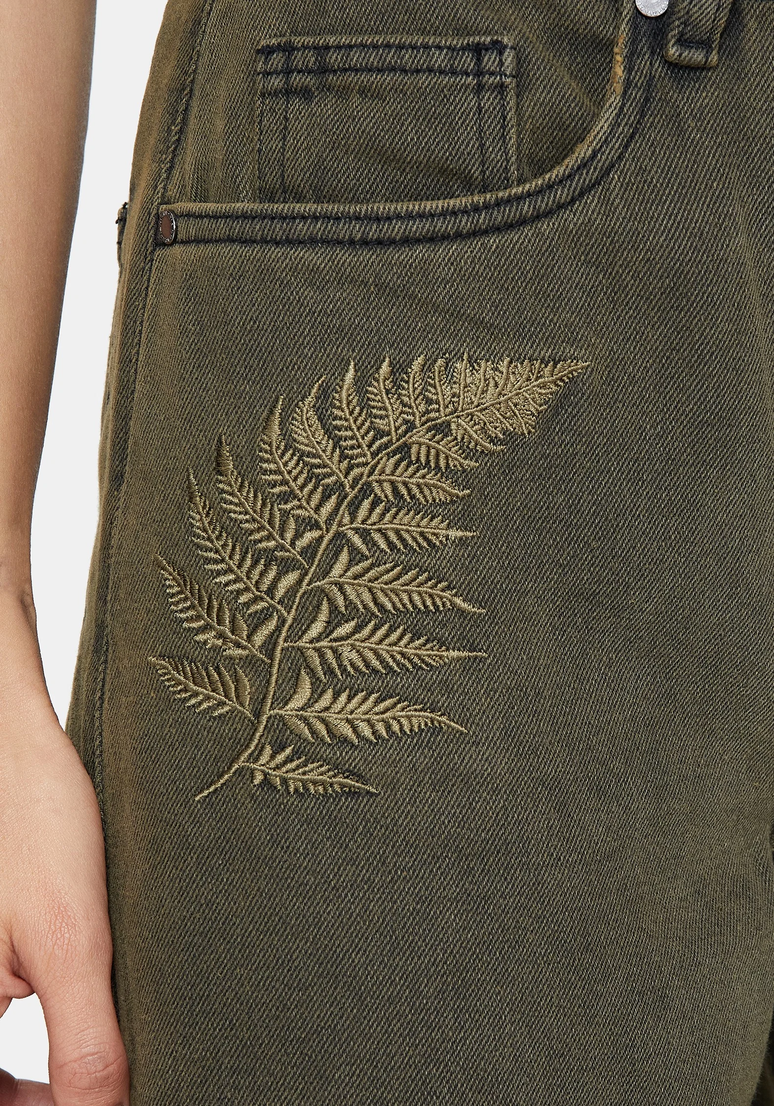 Prism Barrel Leg Embroidered Jeans - Image 2