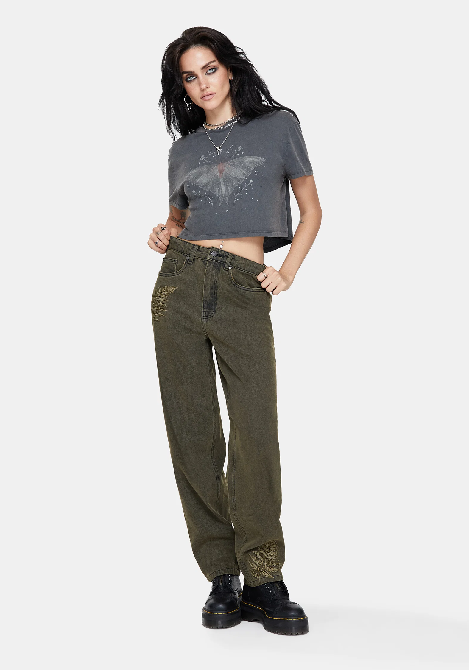 Prism Barrel Leg Embroidered Jeans - Image 4