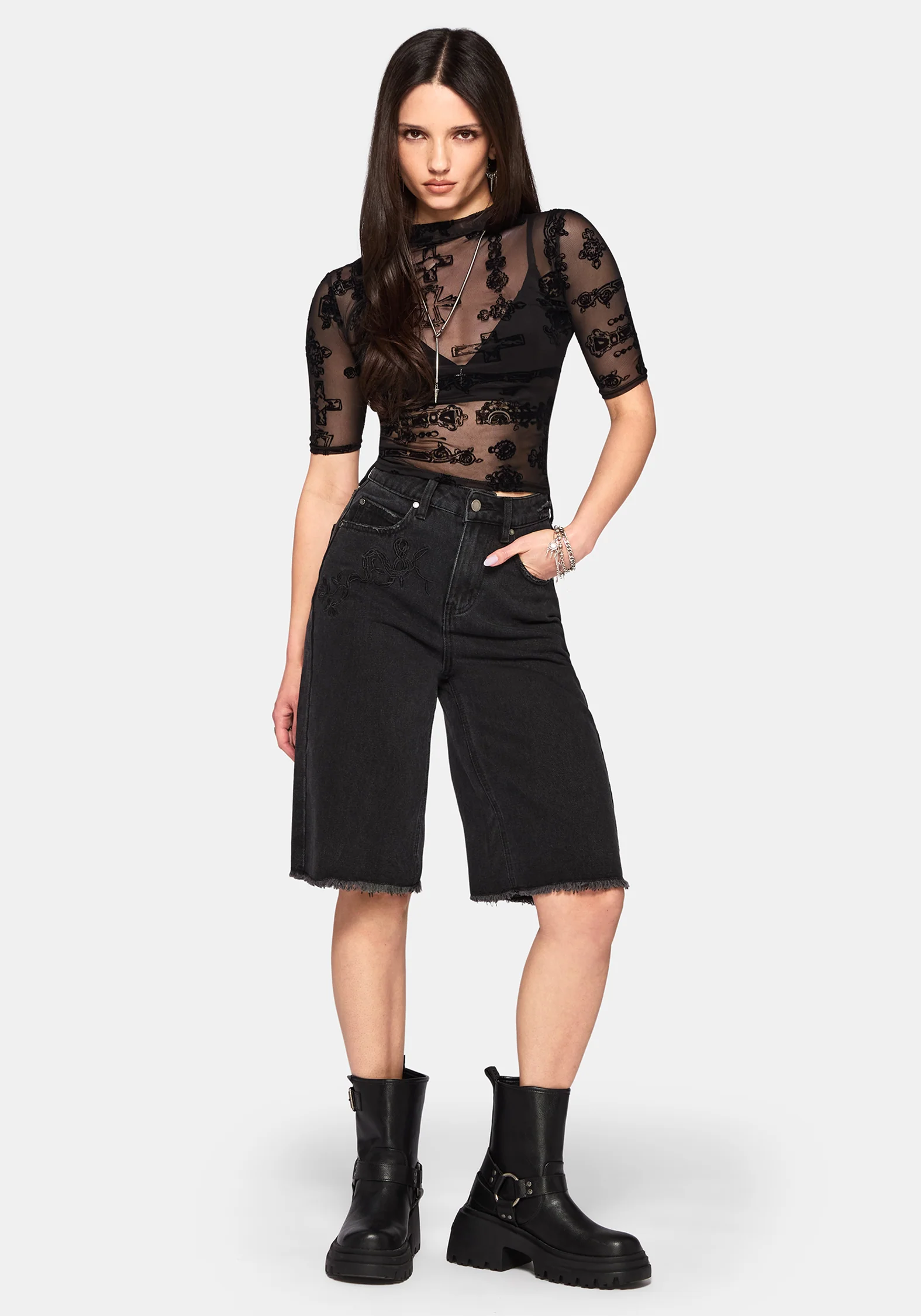 Pyra Jewel Jesse Flock Mesh Top - Image 5