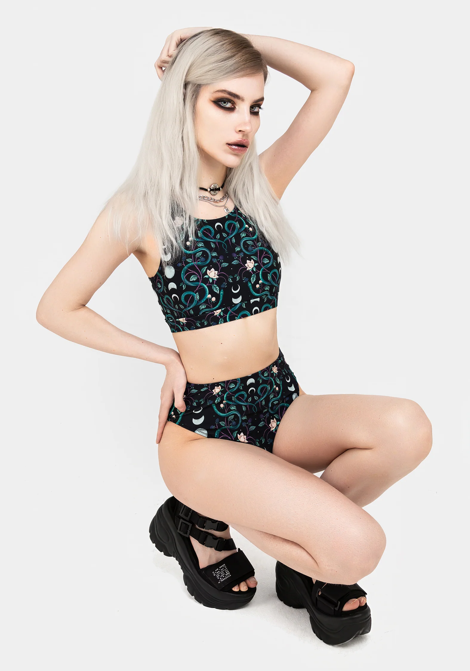 Pythia Snake Print High Waist Swim Bottoms - Image 7