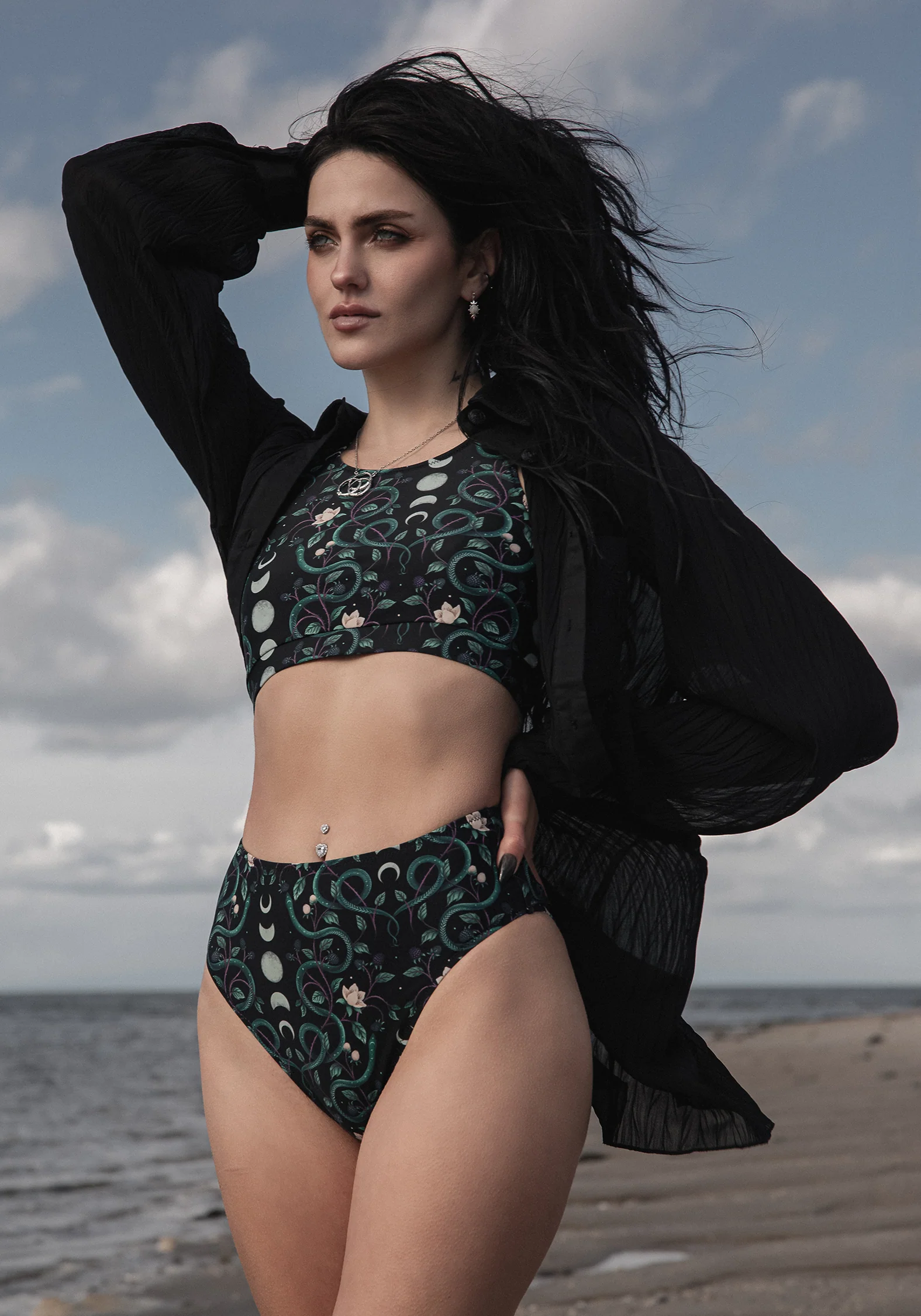 Pythia Snake Print High Waist Swim Bottoms - Image 9