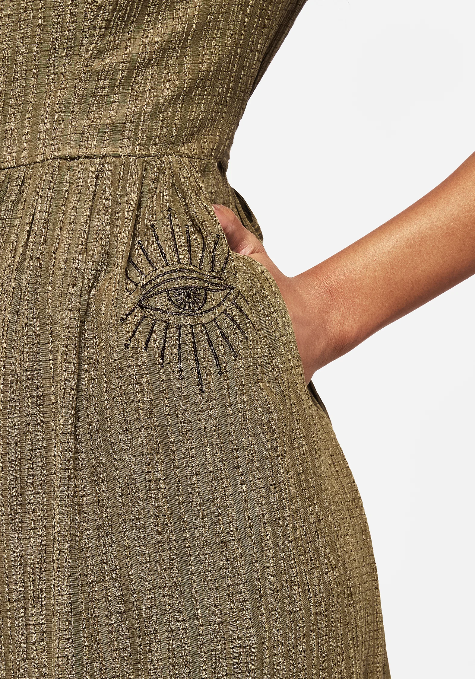 Ramaria Embroidered Puff Sleeve Button Up Midaxi Shirt Dress - Image 2