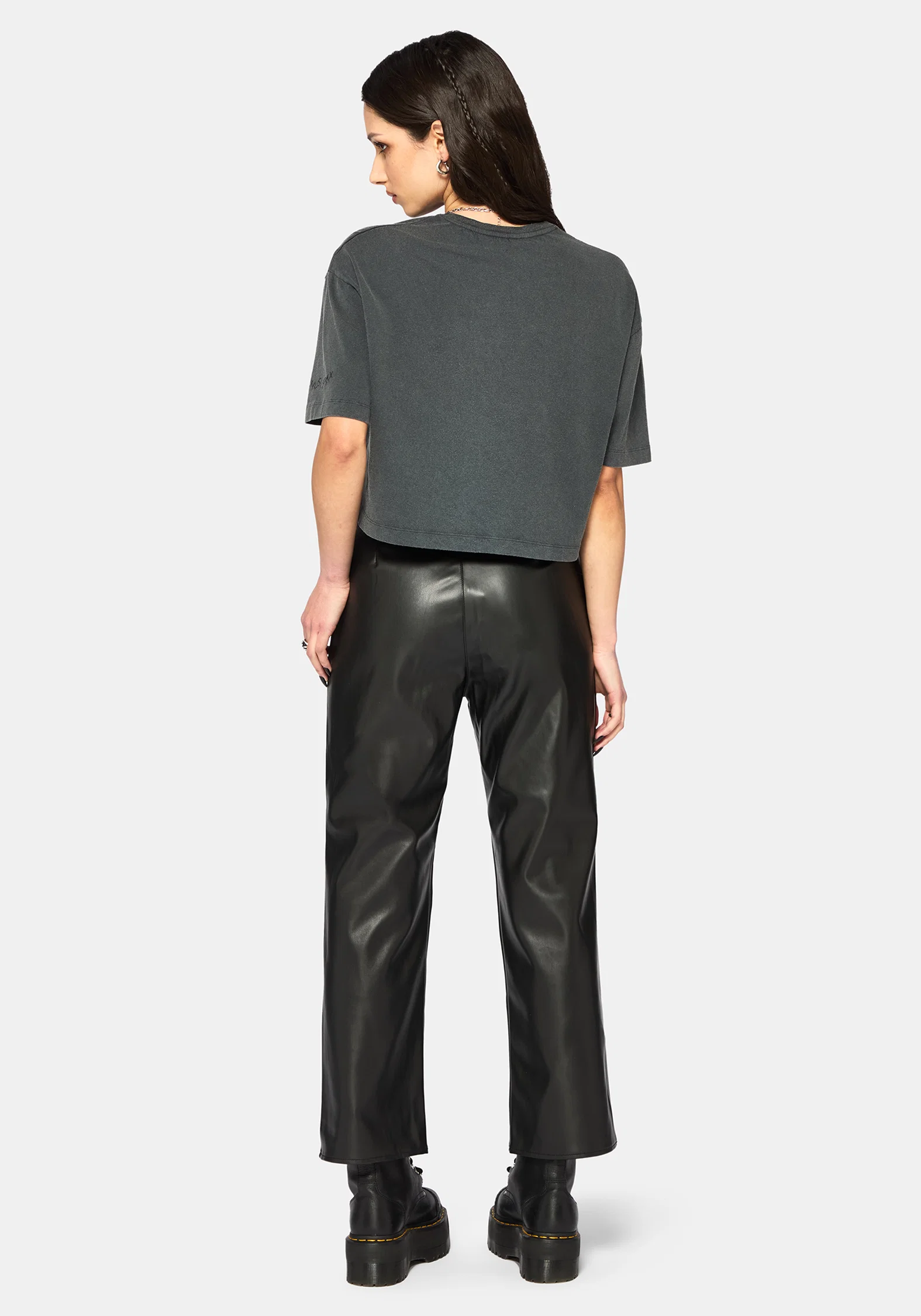 Raven Washed Boxy Crop T-Shirt - Image 3