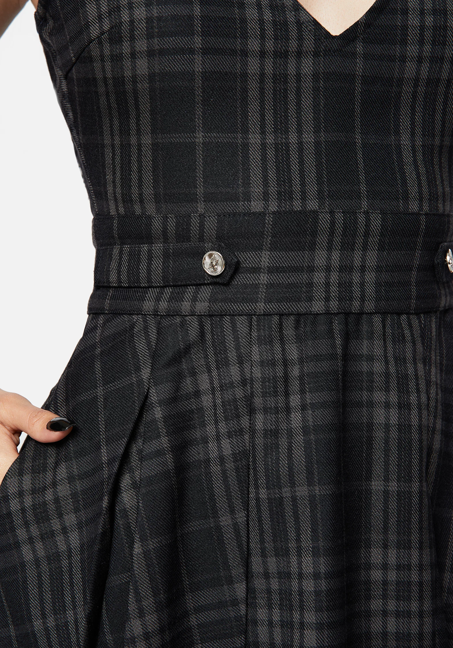 Reckless Check Mini Pinafore Dress - Image 2
