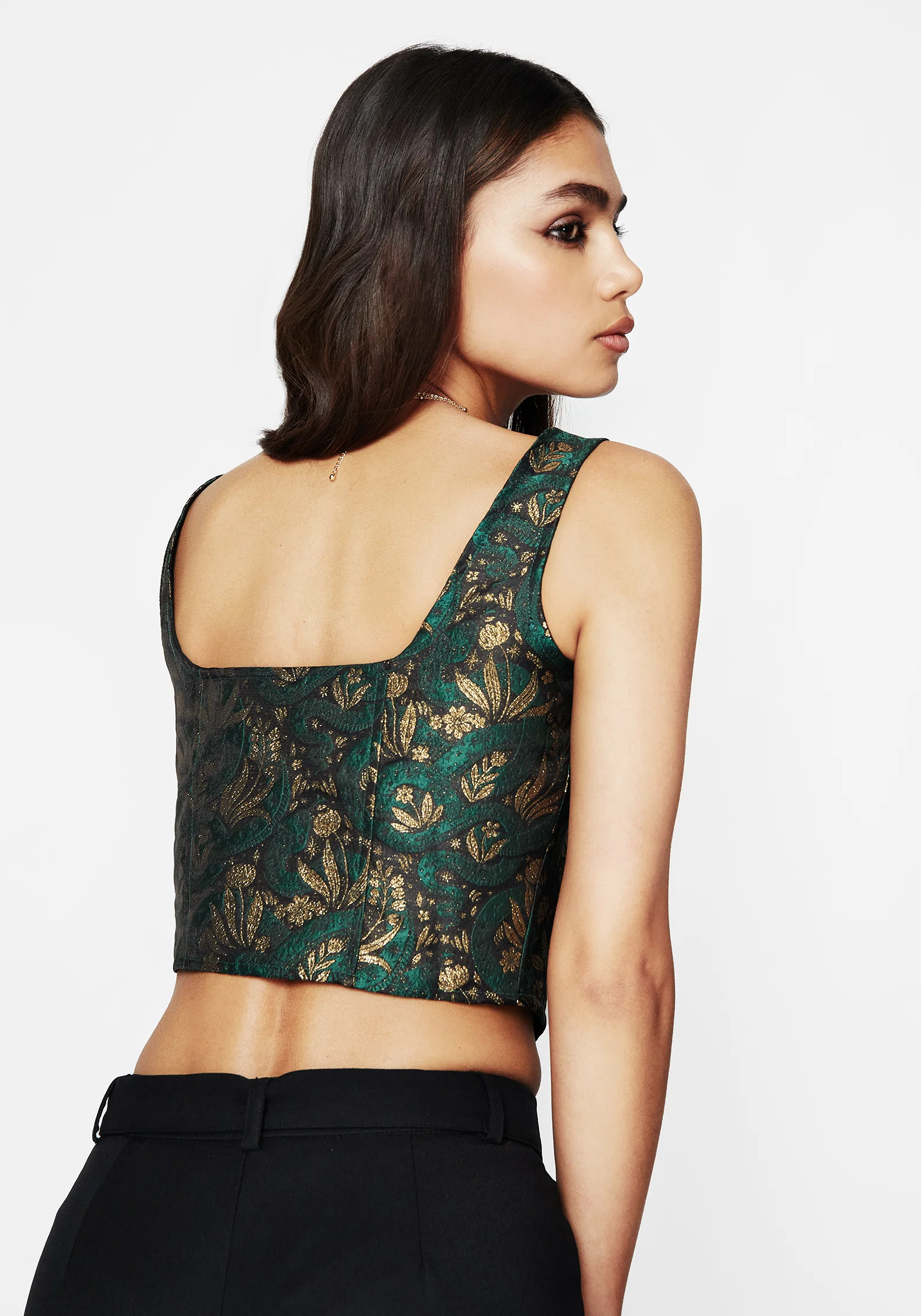 Rena Snake Jacquard Corset Top - Image 3