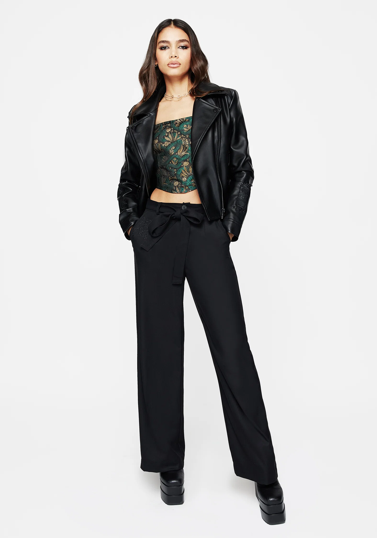 Rena Snake Jacquard Corset Top - Image 6