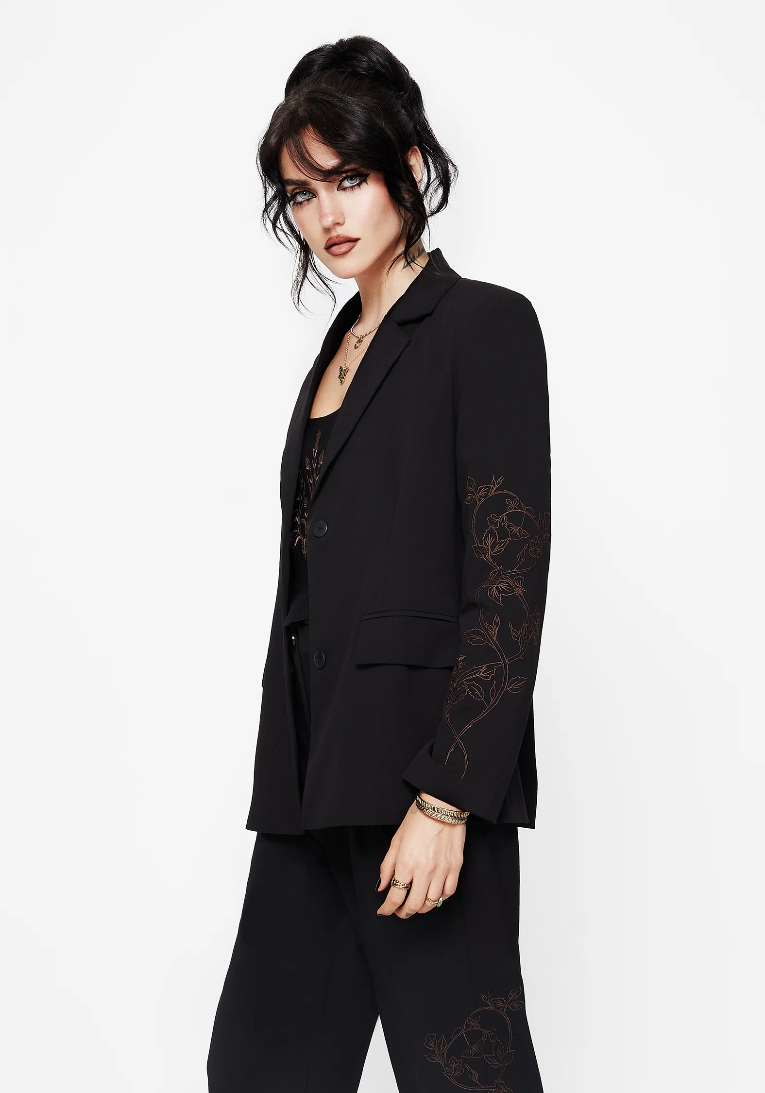 Renita Embroidered Belted Blazer - Image 5