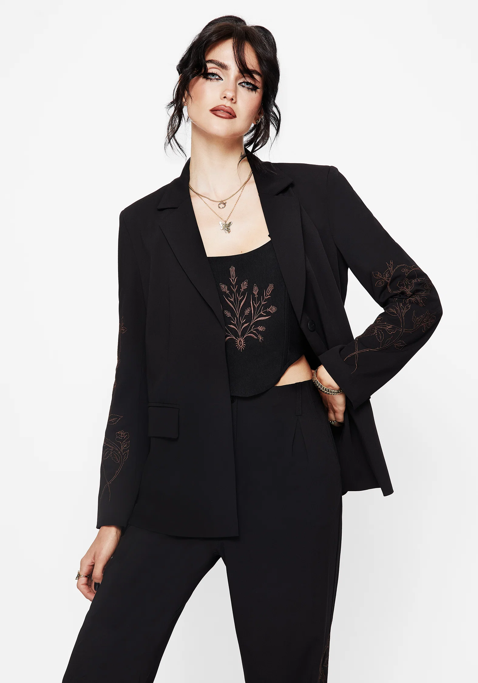 Renita Embroidered Belted Blazer - Image 6