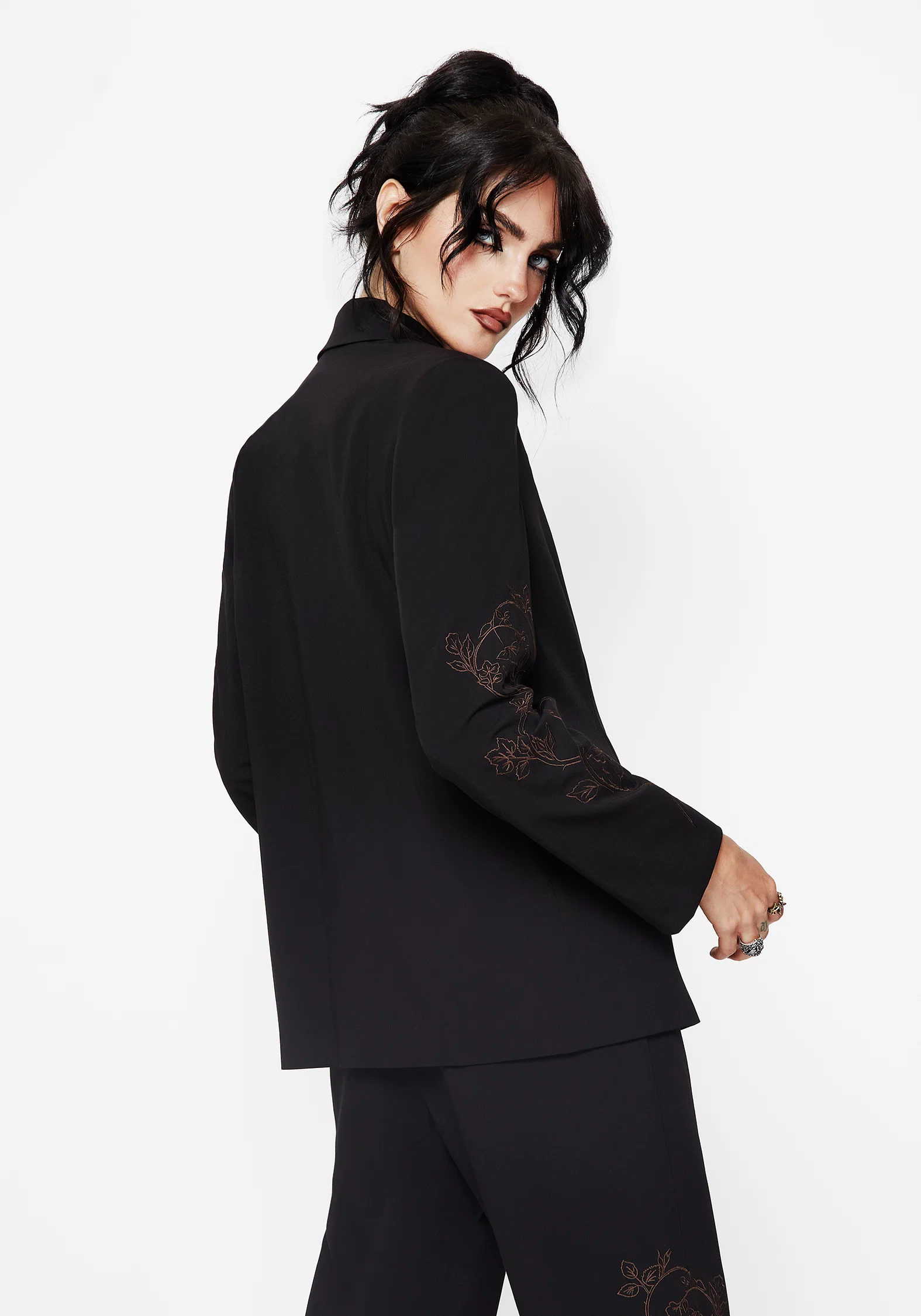 Renita Embroidered Belted Blazer - Image 7