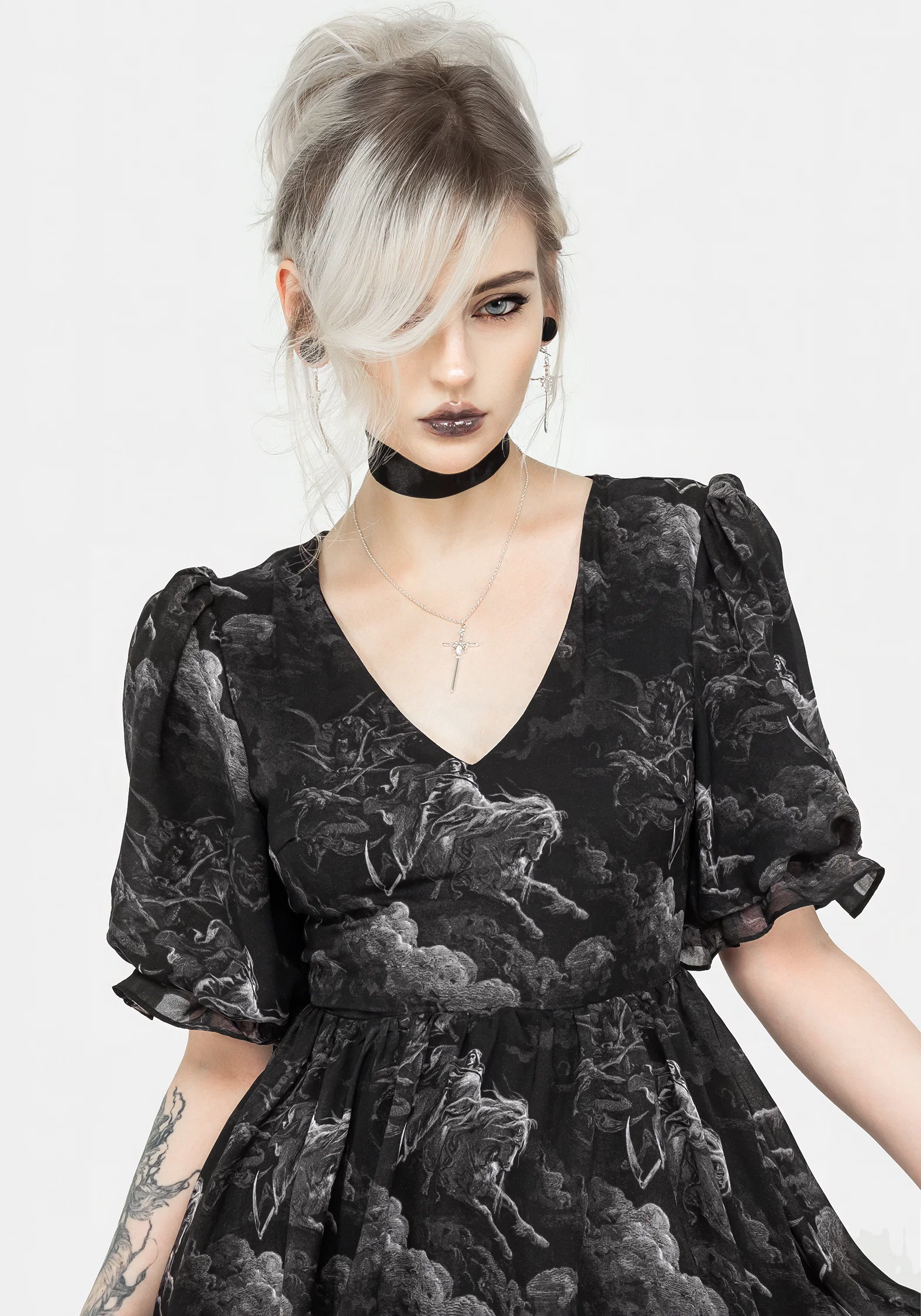 Revelation Chiffon Puff Sleeve Mini Dress - Image 5