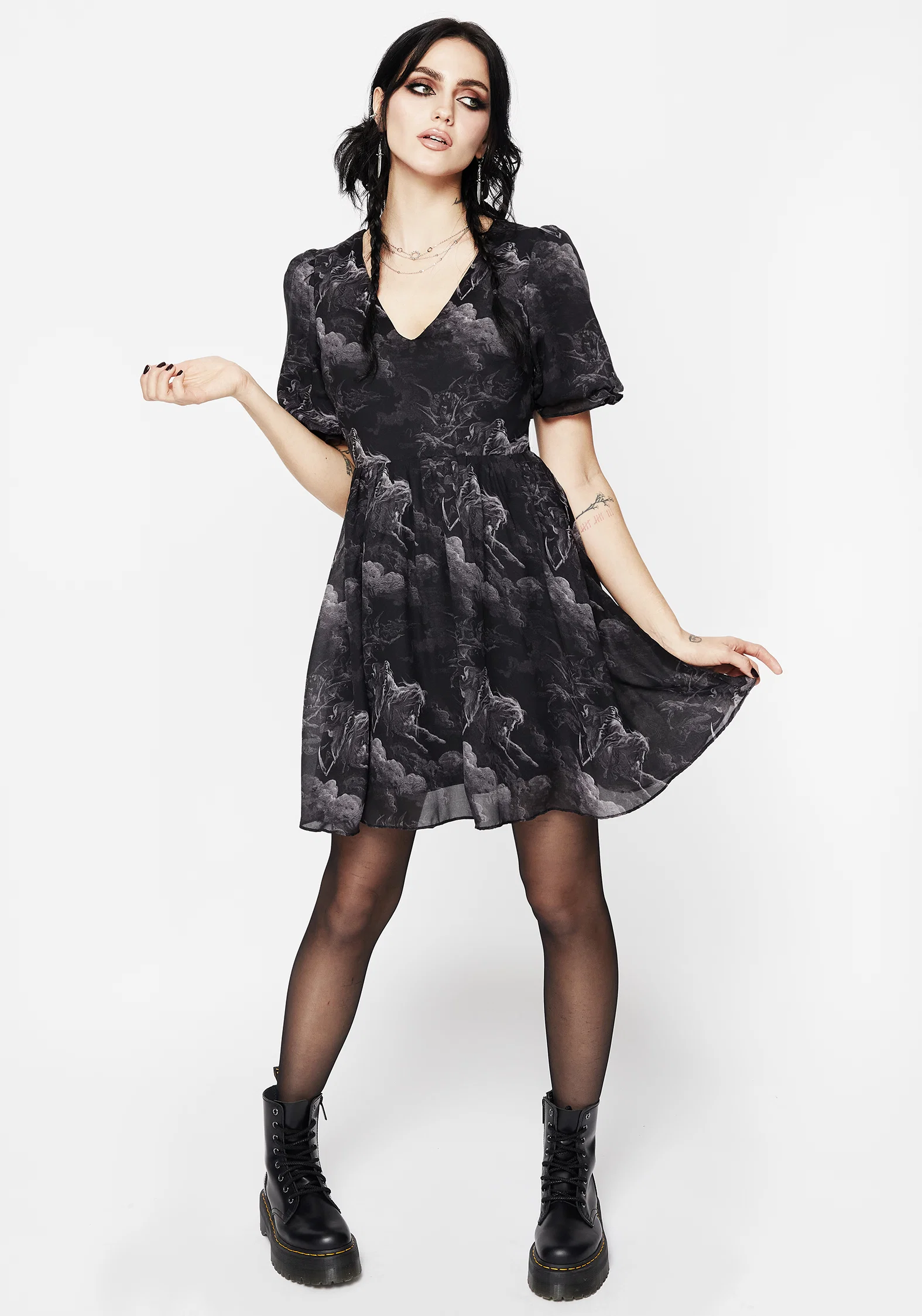 Revelation Chiffon Puff Sleeve Mini Dress - Image 6