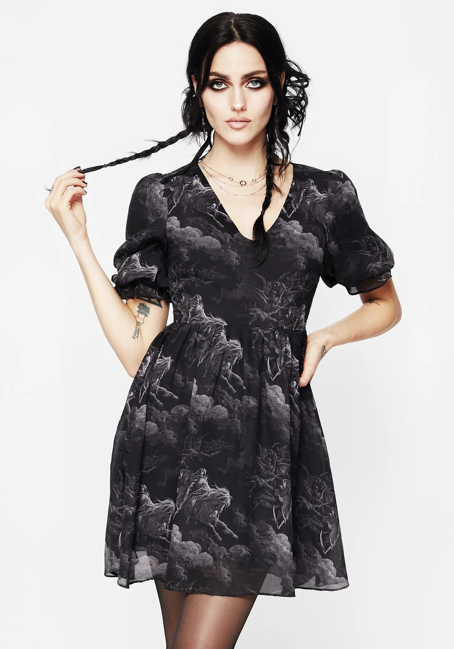 Revelation Chiffon Puff Sleeve Mini Dress - Image 8