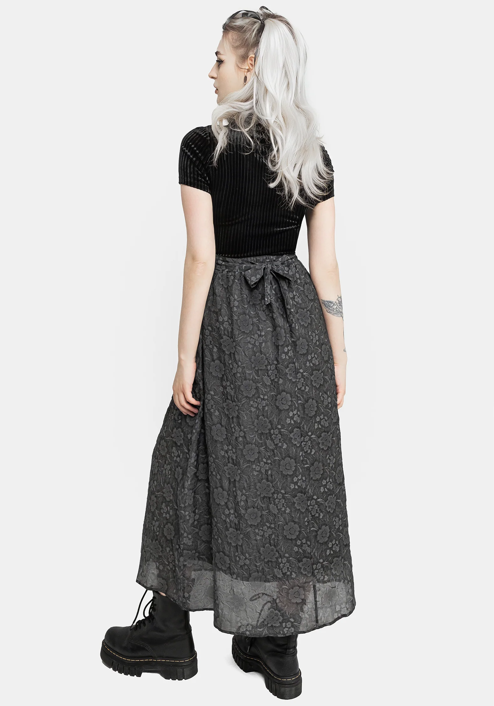 Revival Floral Mesh Layered Midi Skirt - Image 3