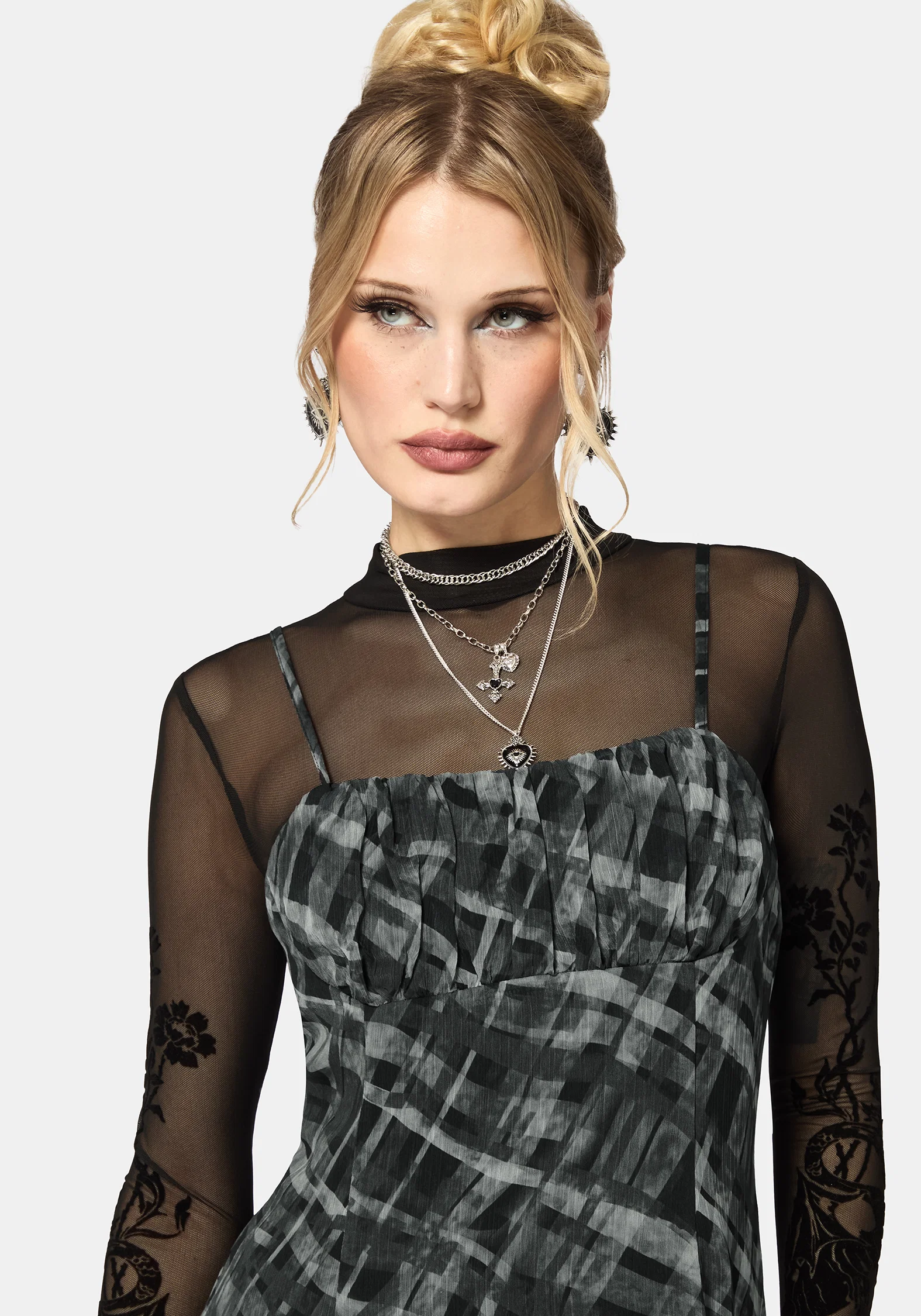 Rhoswen Checked Cami Mini Dress - Image 5