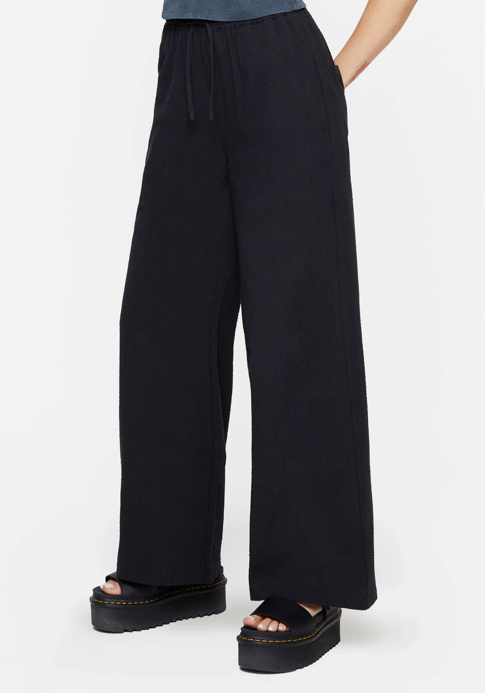 Rian Seersucker Straight Leg Trousers - Image 5