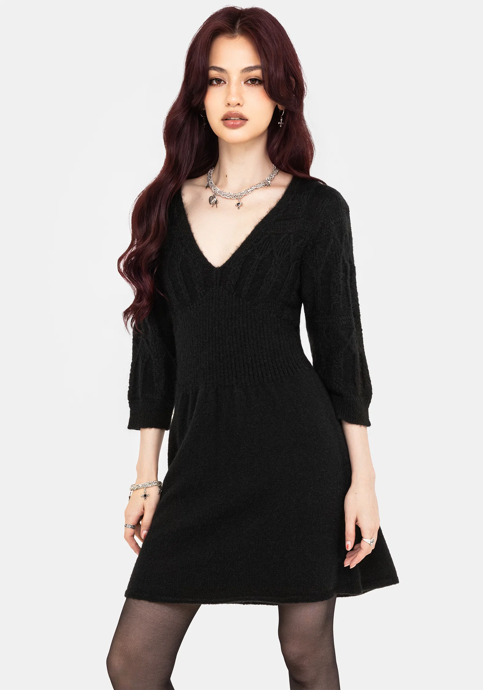 Ritual Gothic Architecture Cable Knit Mini Dress - Image 5