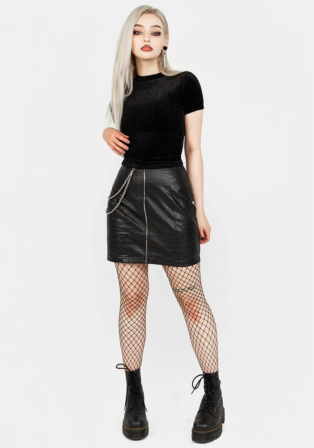 Rosaline Velour Rib Crop Top - Image 5
