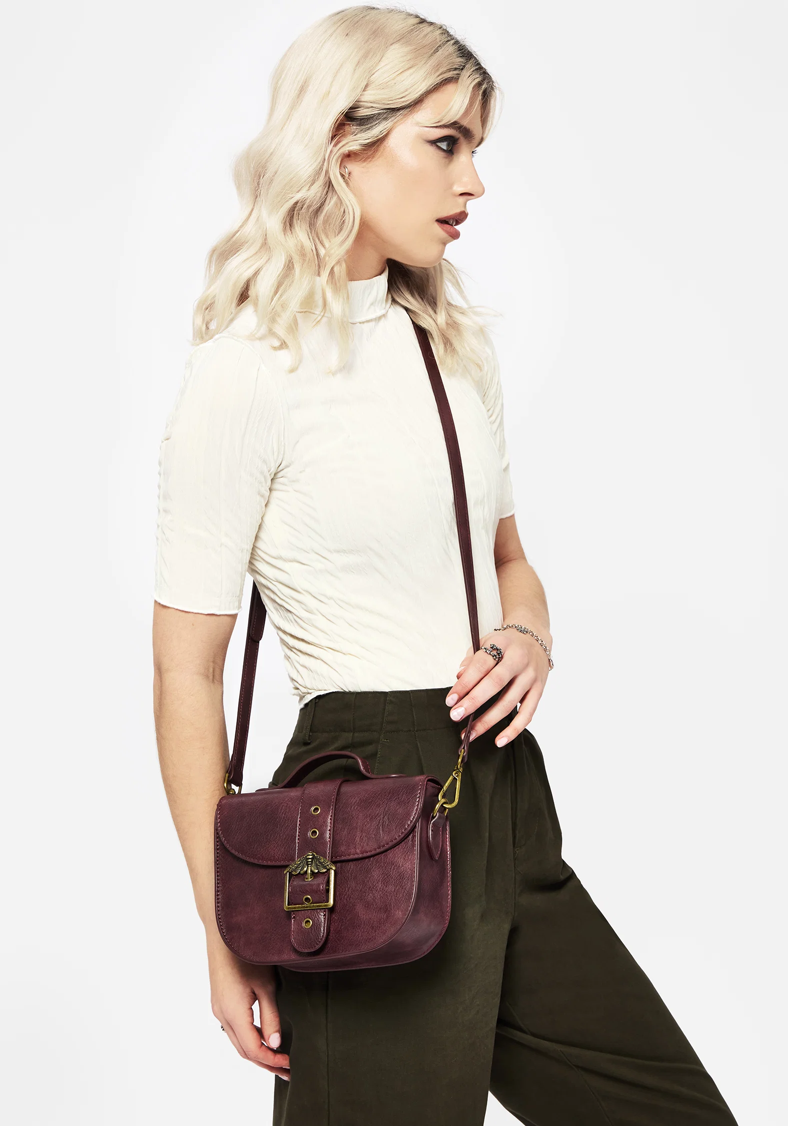 Rosamoth Buckle Crossbody Satchel Bag - Image 8