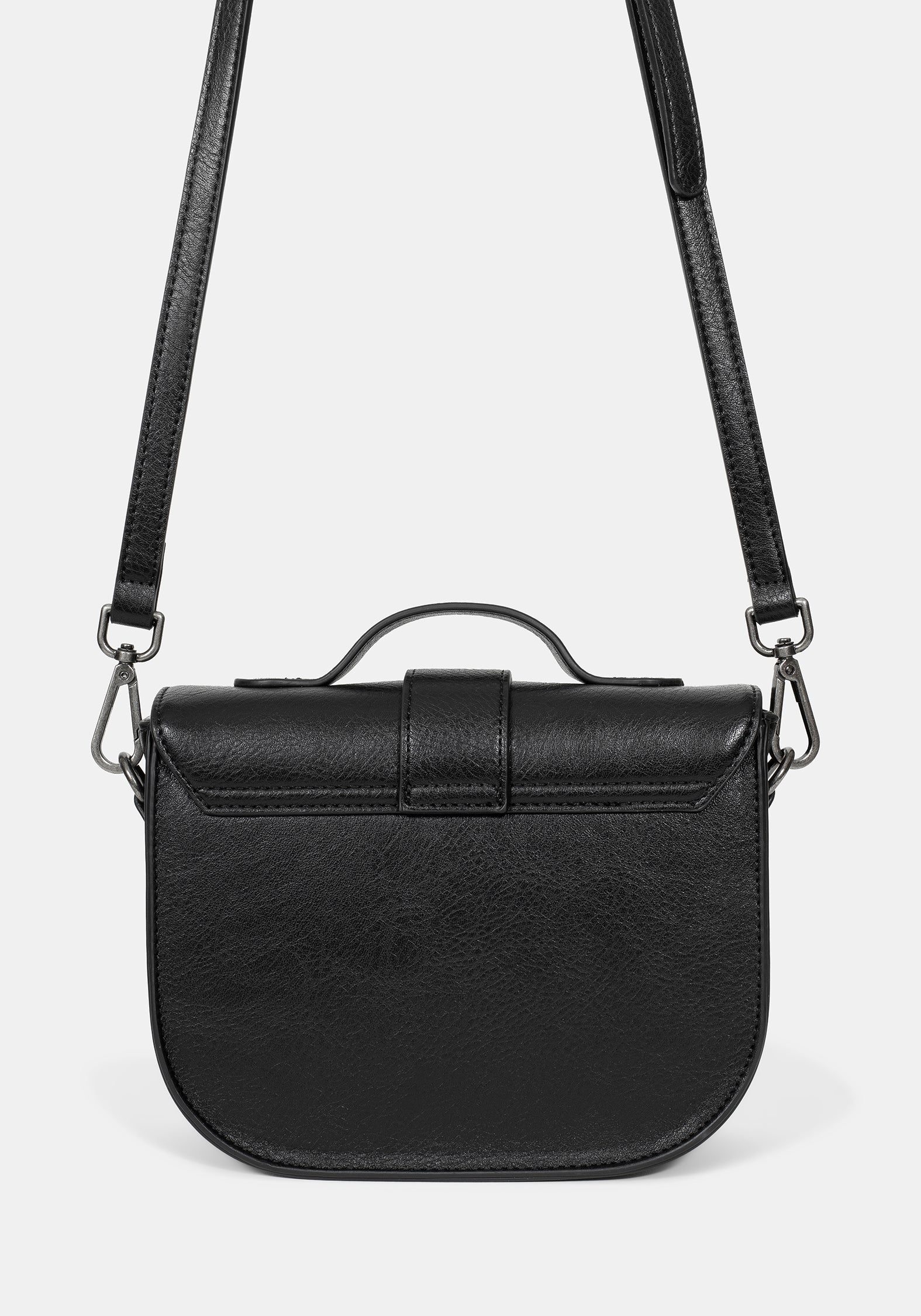 Rosamoth Buckle Crossbody Satchel Bag - Black - Image 5