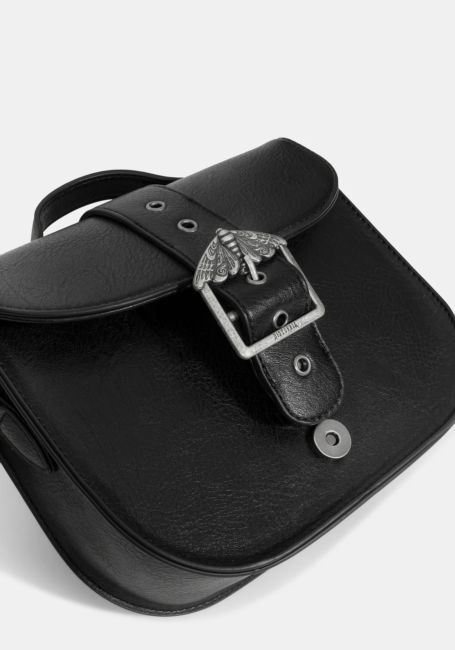 Rosamoth Buckle Crossbody Satchel Bag - Black - Image 6