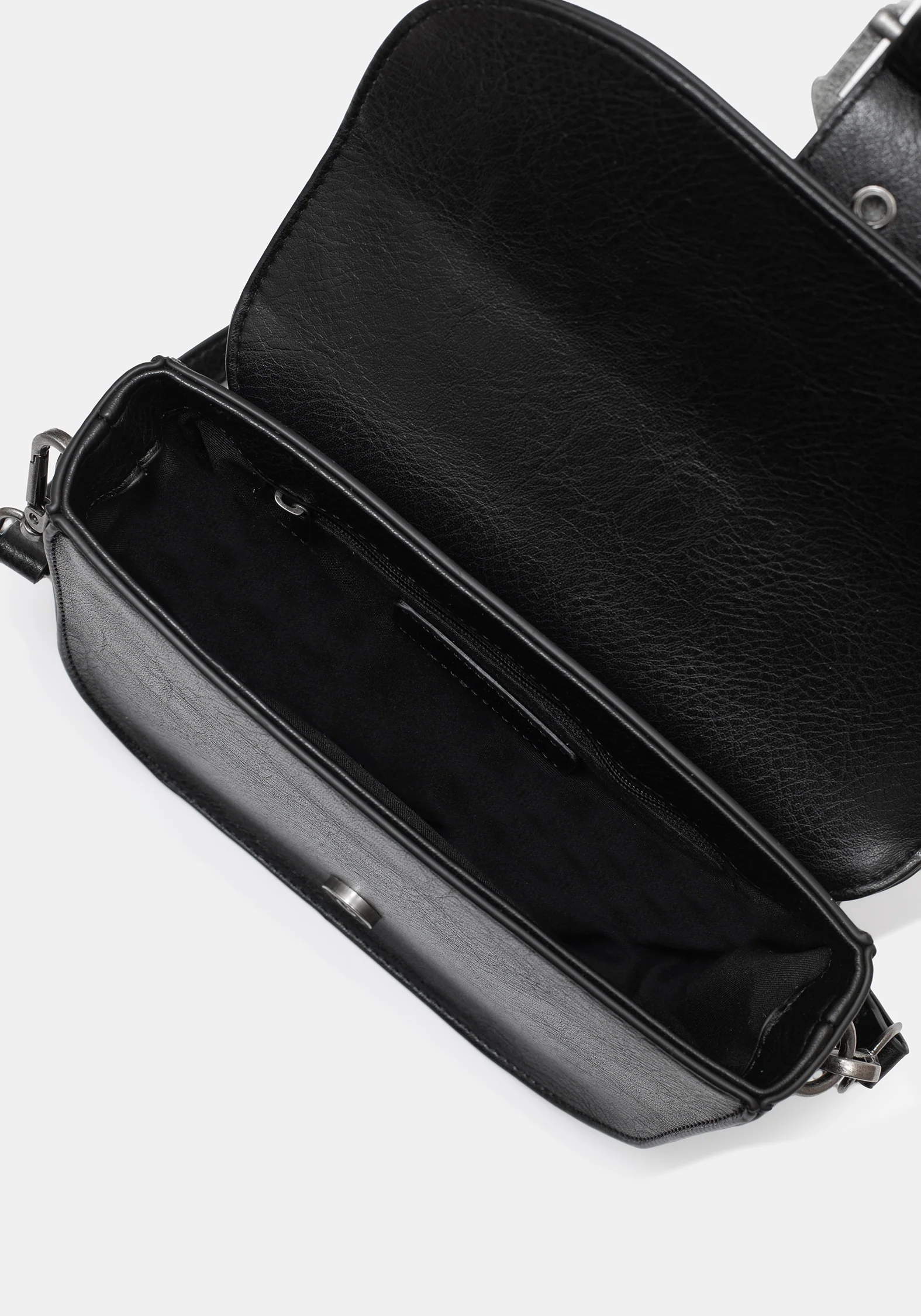 Rosamoth Buckle Crossbody Satchel Bag - Black - Image 7