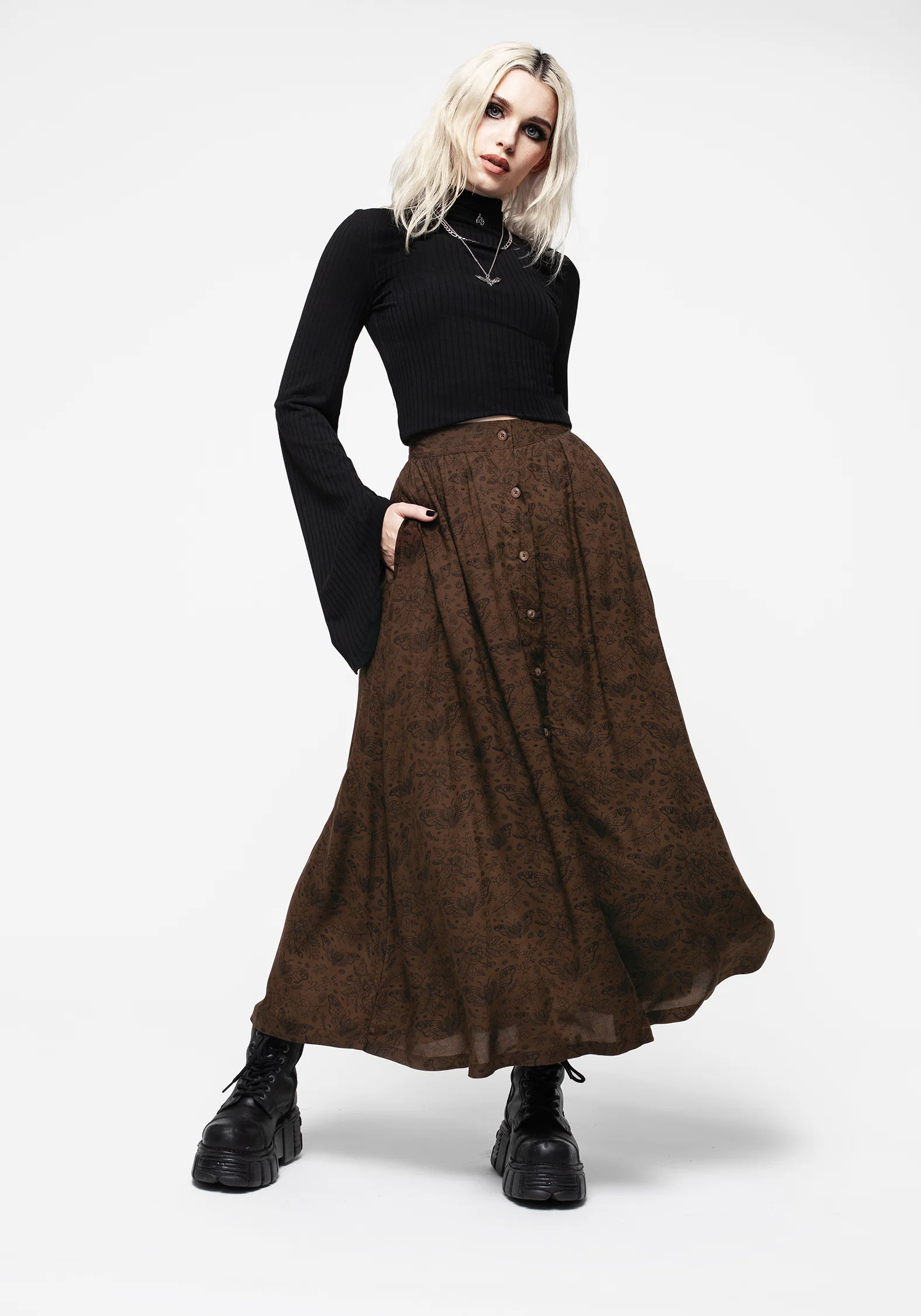 Rosamoth Button Up Midi Skirt - Image 6