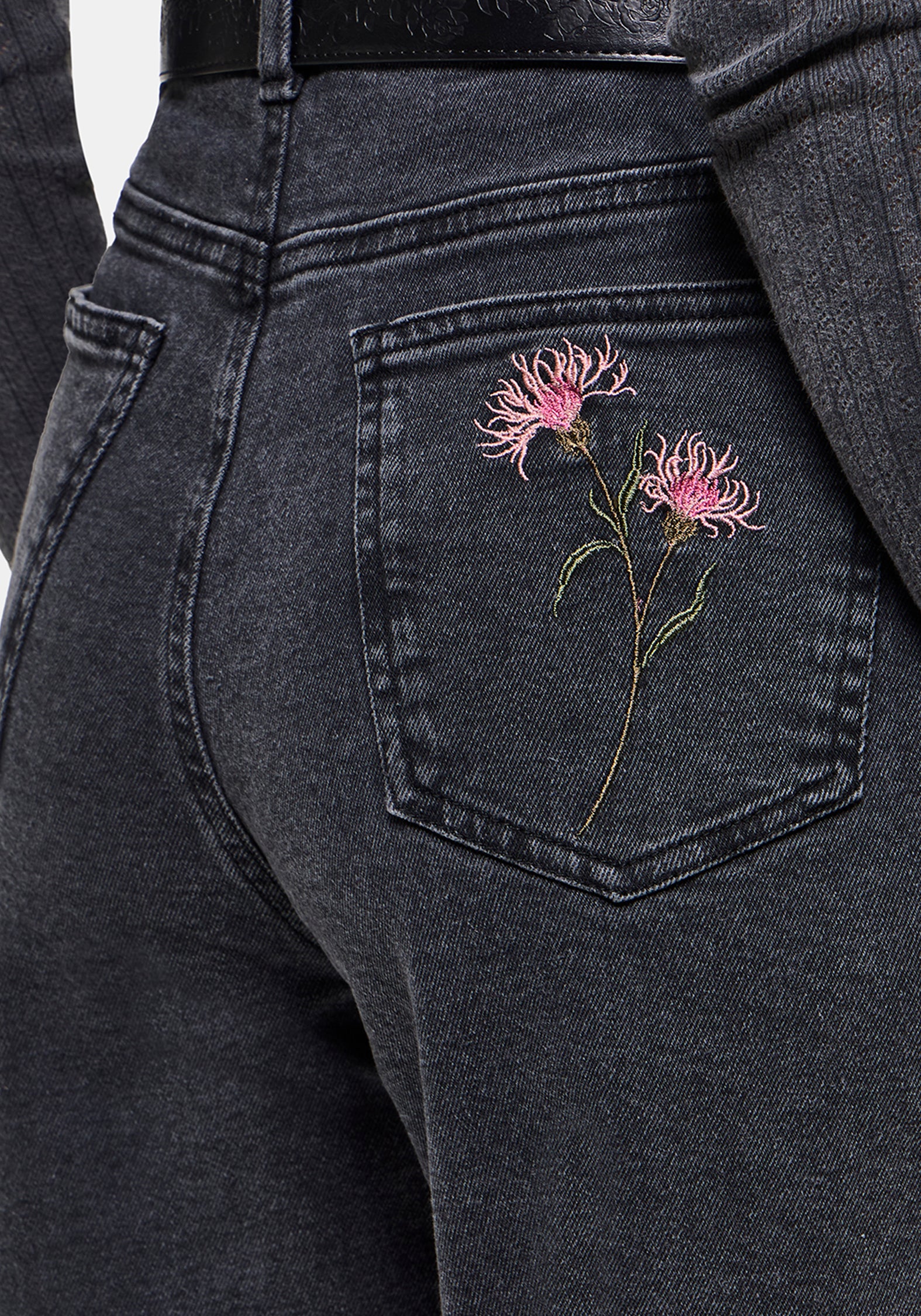 Rosanella Embroidered Denim Mom Jean - Image 6