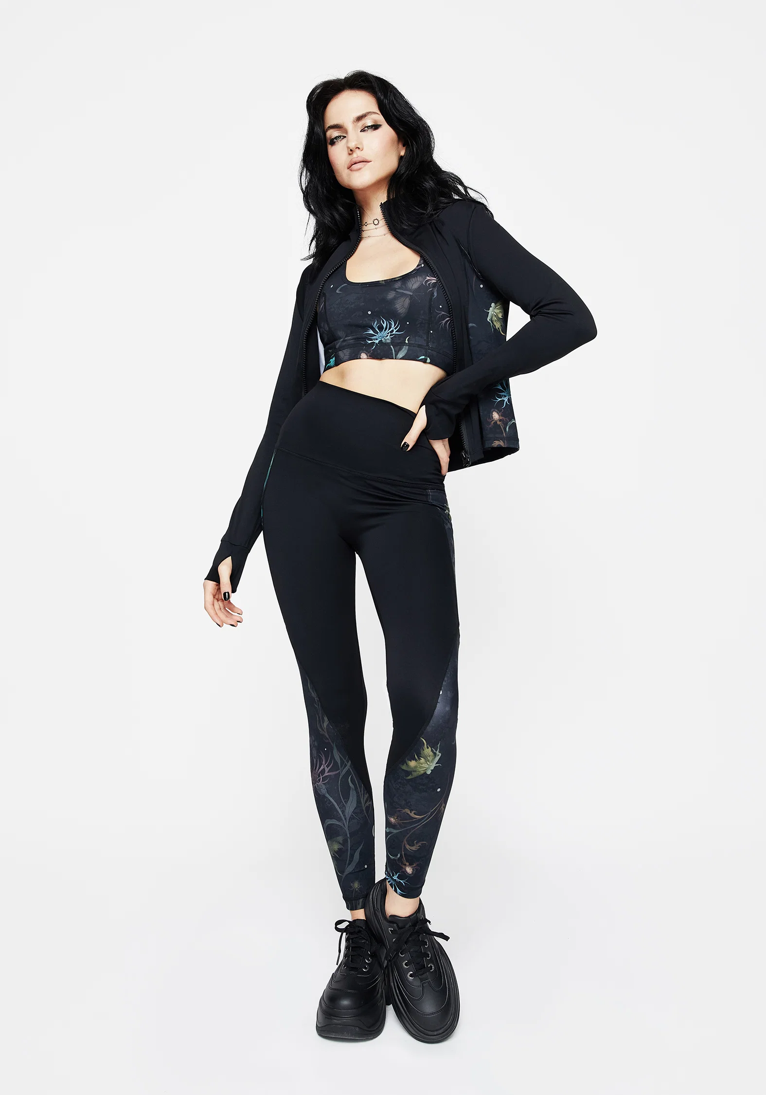 Rosanella Floral Fairy Print Athleisure Sports Jacket - Image 5