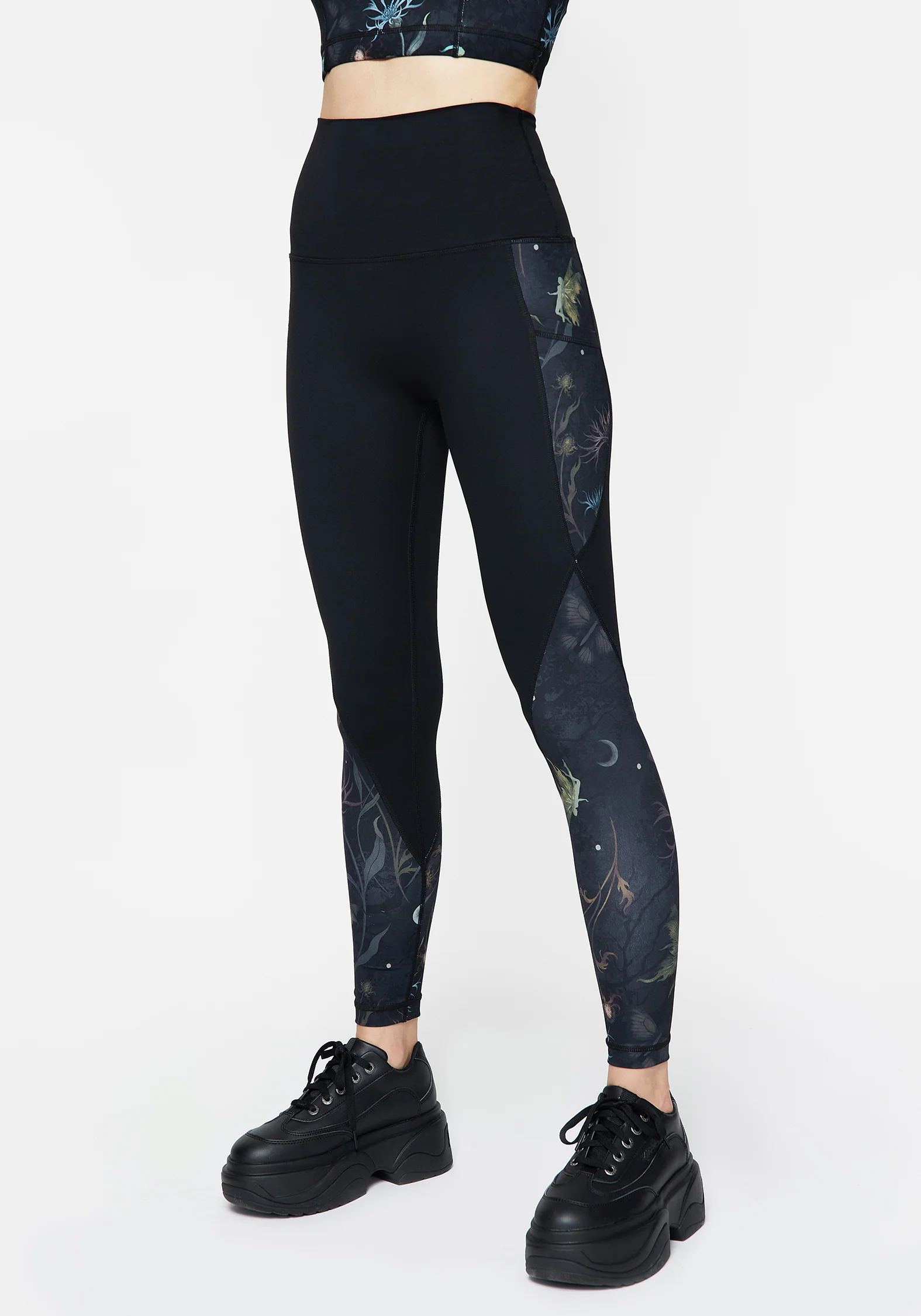 Rosanella Floral Fairy Print Athleisure Sports Leggings - Image 7