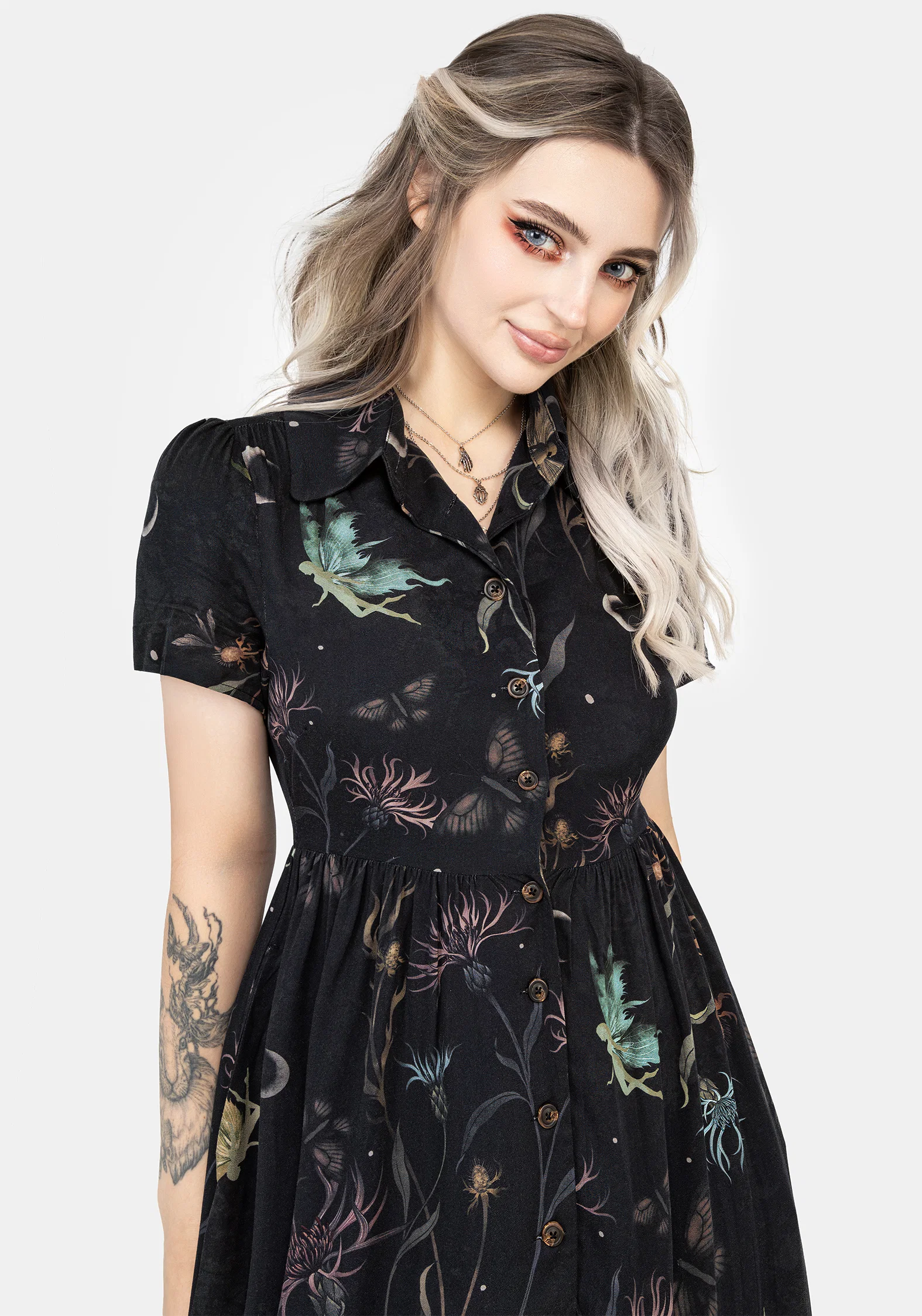 Rosanella Floral Print Midi Shirt Dress - Image 4