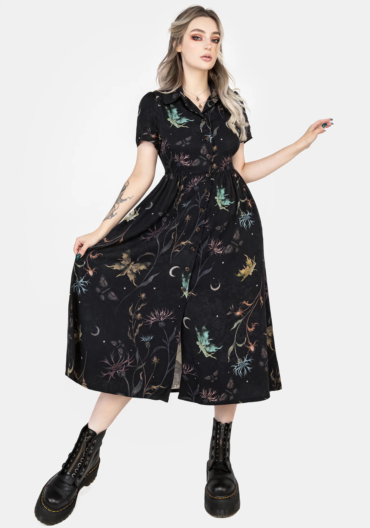 Rosanella Floral Print Midi Shirt Dress - Image 6