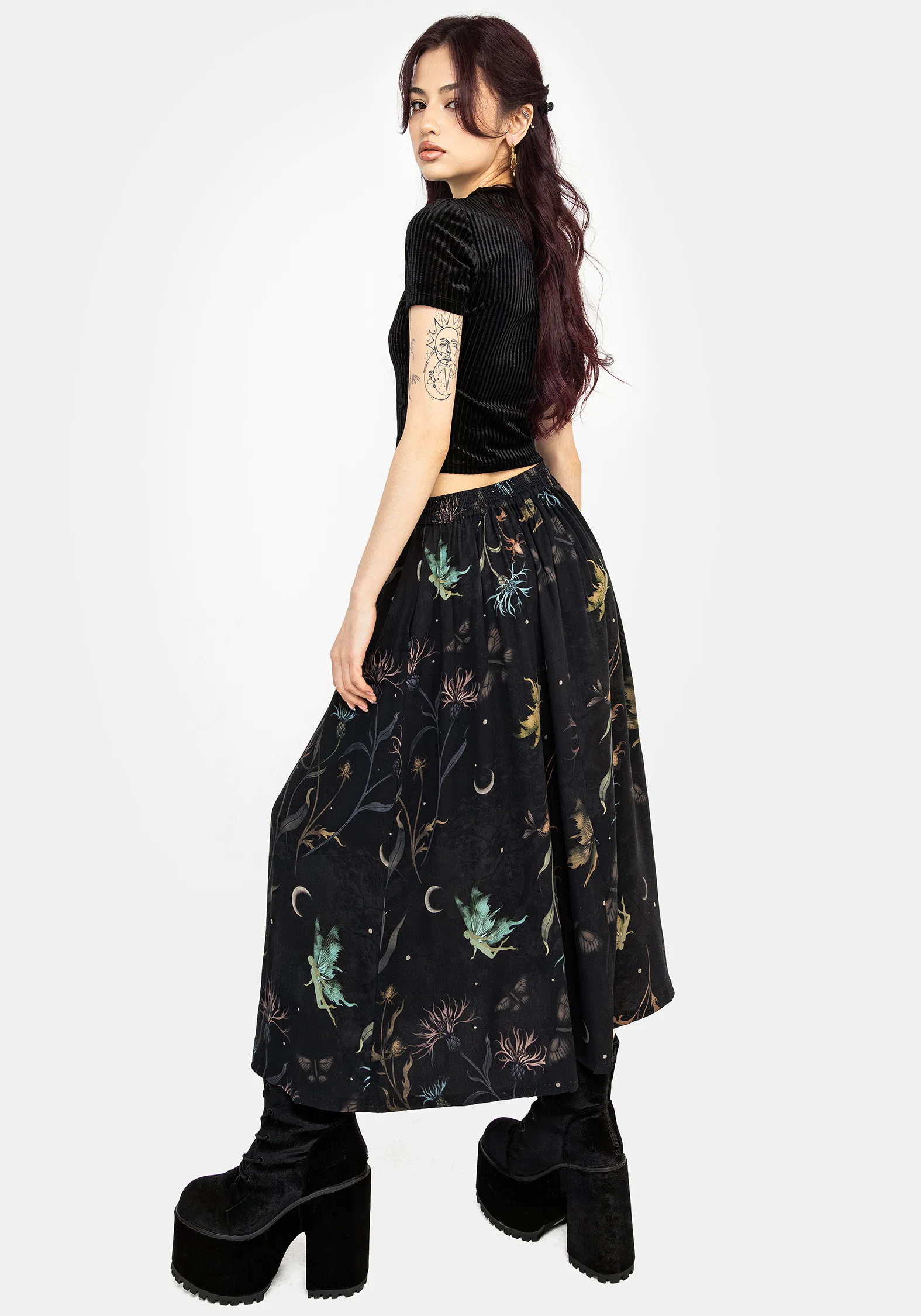 Rosanella Floral Print Midi Skirt - Image 3