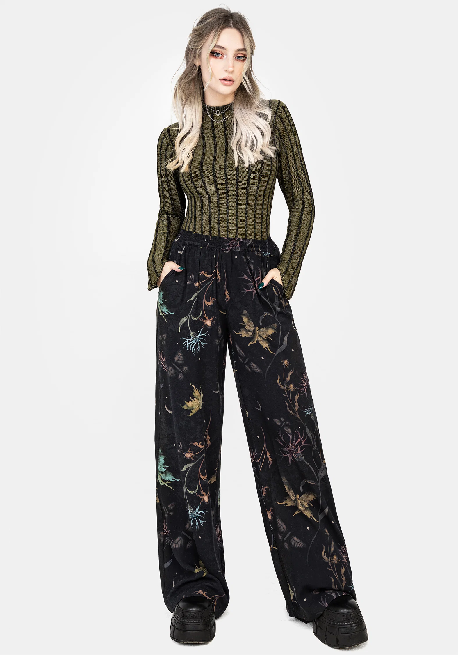 Rosanella Floral Print Straight Leg Trousers - Image 4