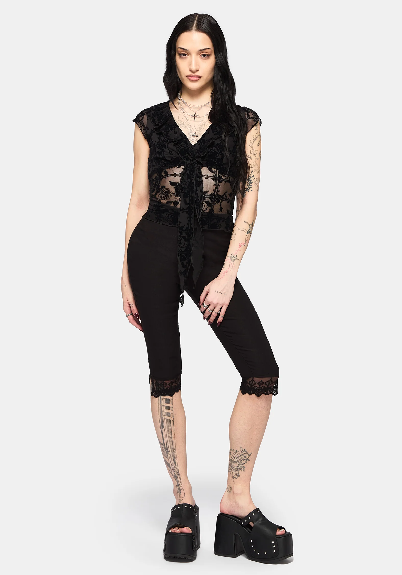 Rose Riot Flock Mesh Blouse - Image 2
