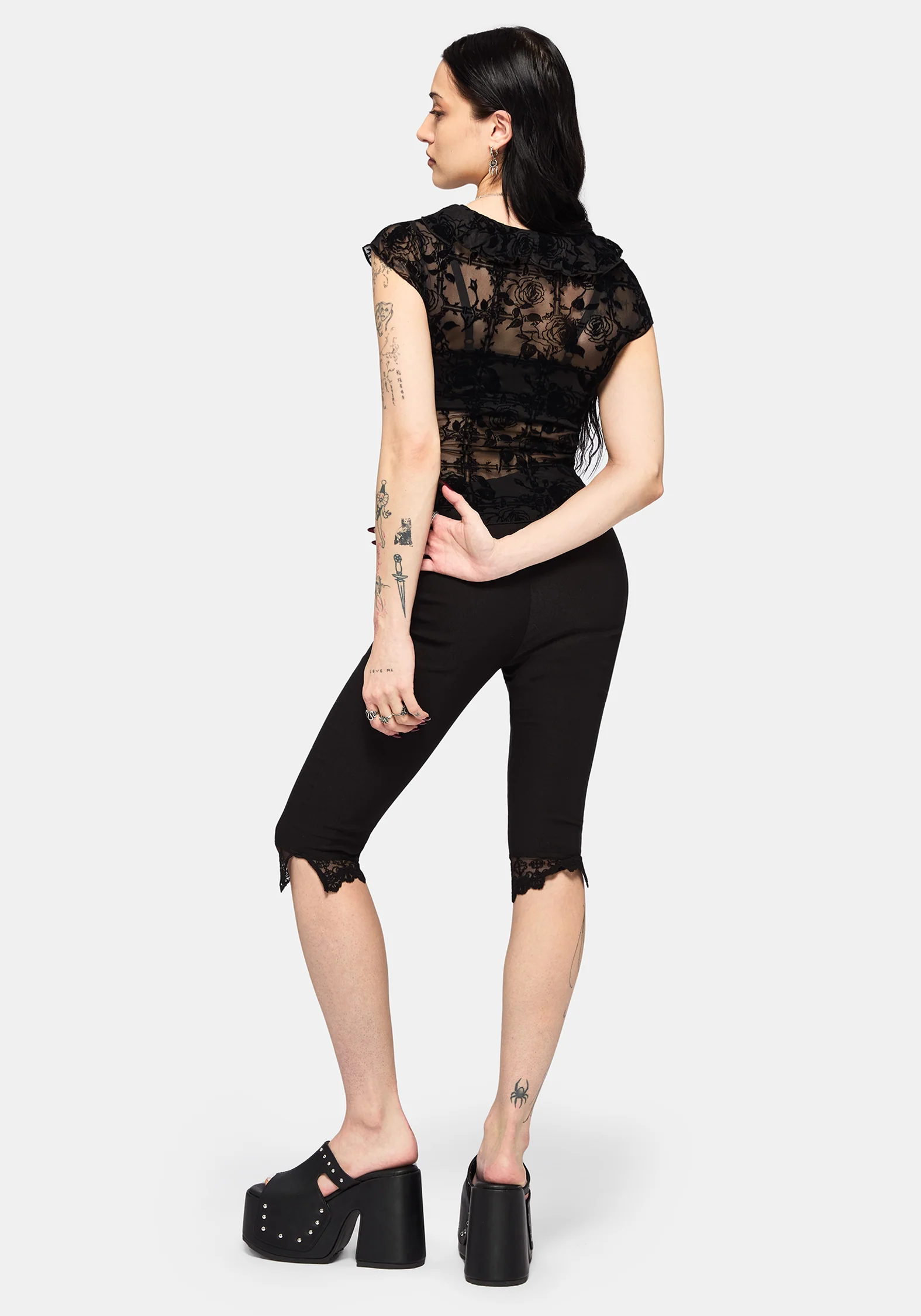 Rose Riot Flock Mesh Blouse - Image 5