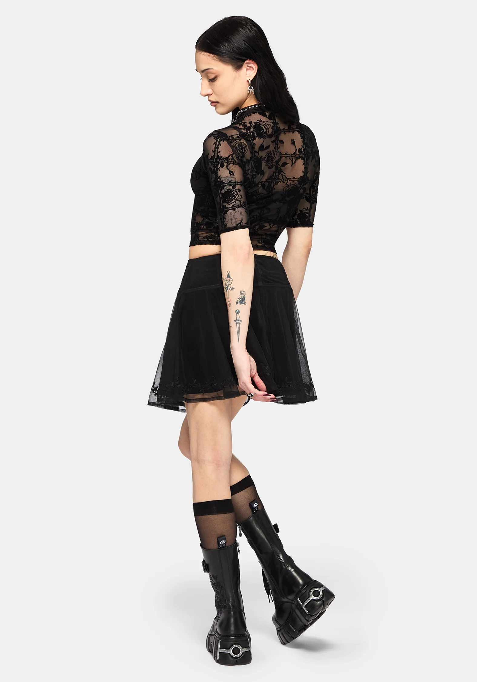 Rose Riot Flock Mesh Top - Image 4
