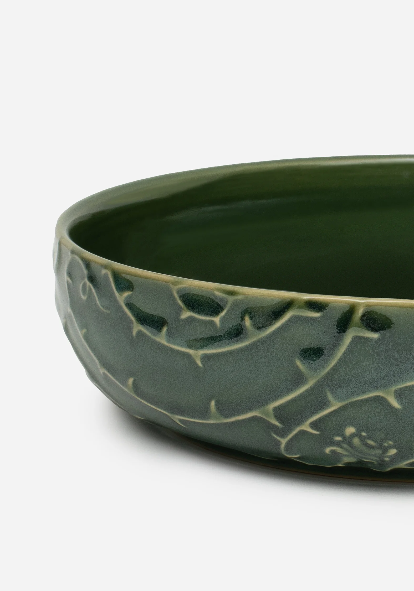 Rosethorn Floral Embossed Pasta Bowl  (4 Piece Set) - Image 3
