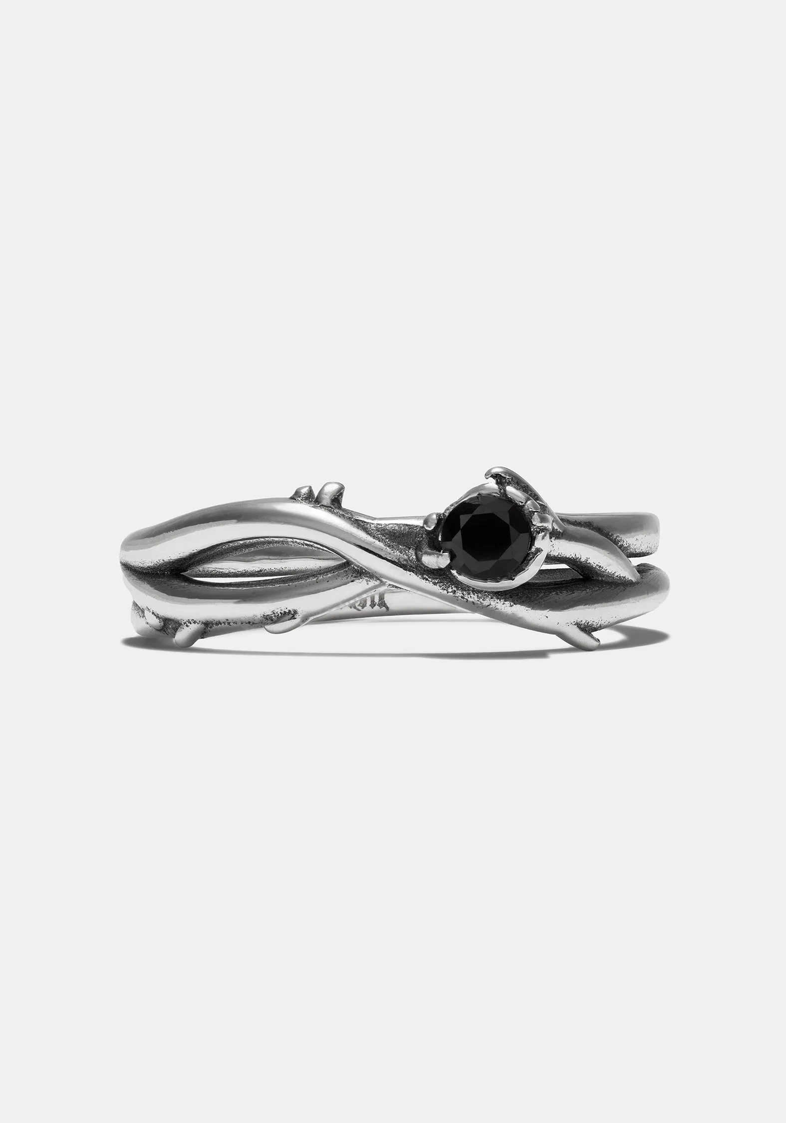 Rosethorn Sterling Silver Black Spinel Band - 4.5mm - Image 3