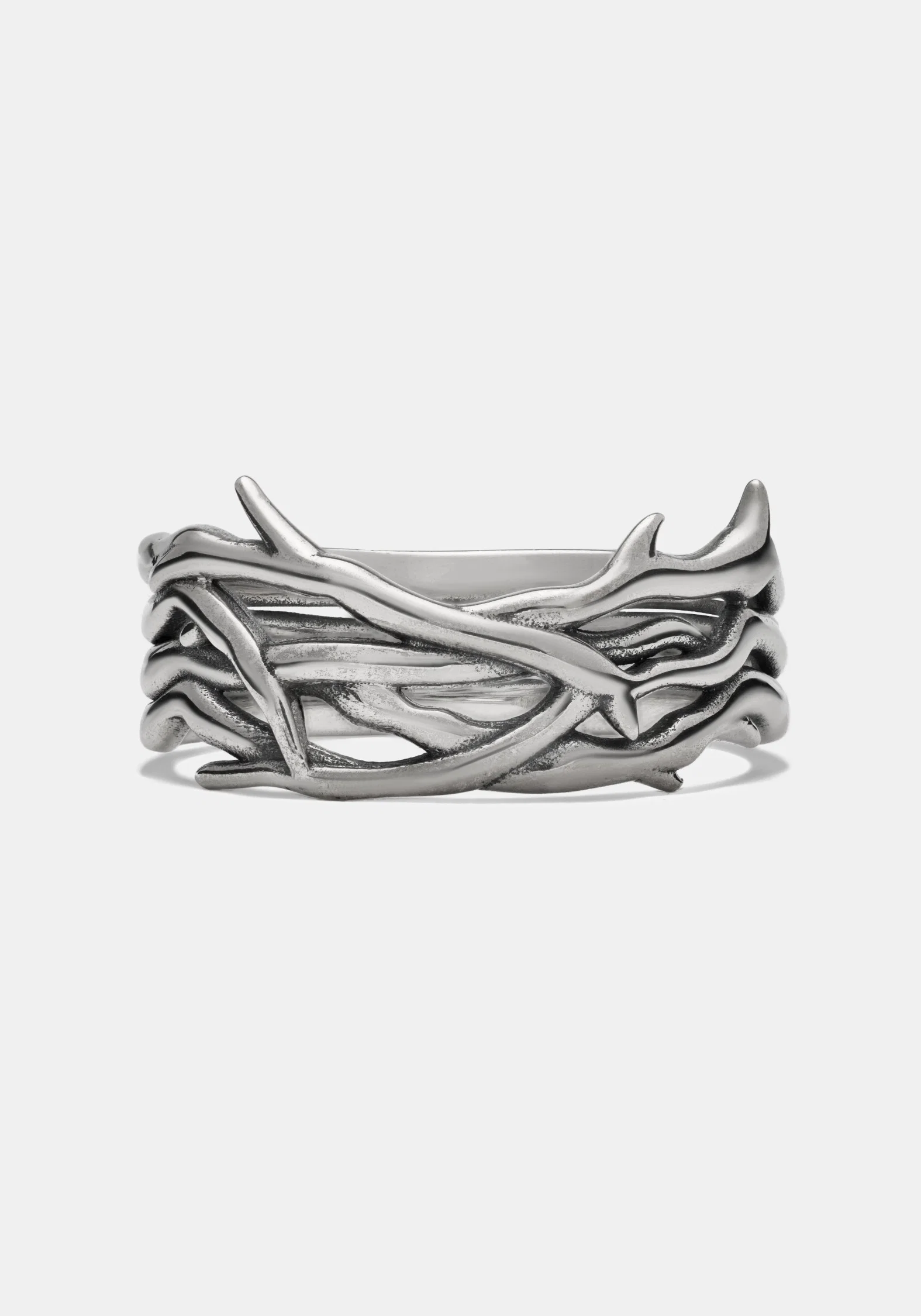 Rosethorn Sterling Silver Black Spinel Band - 9mm - Image 3