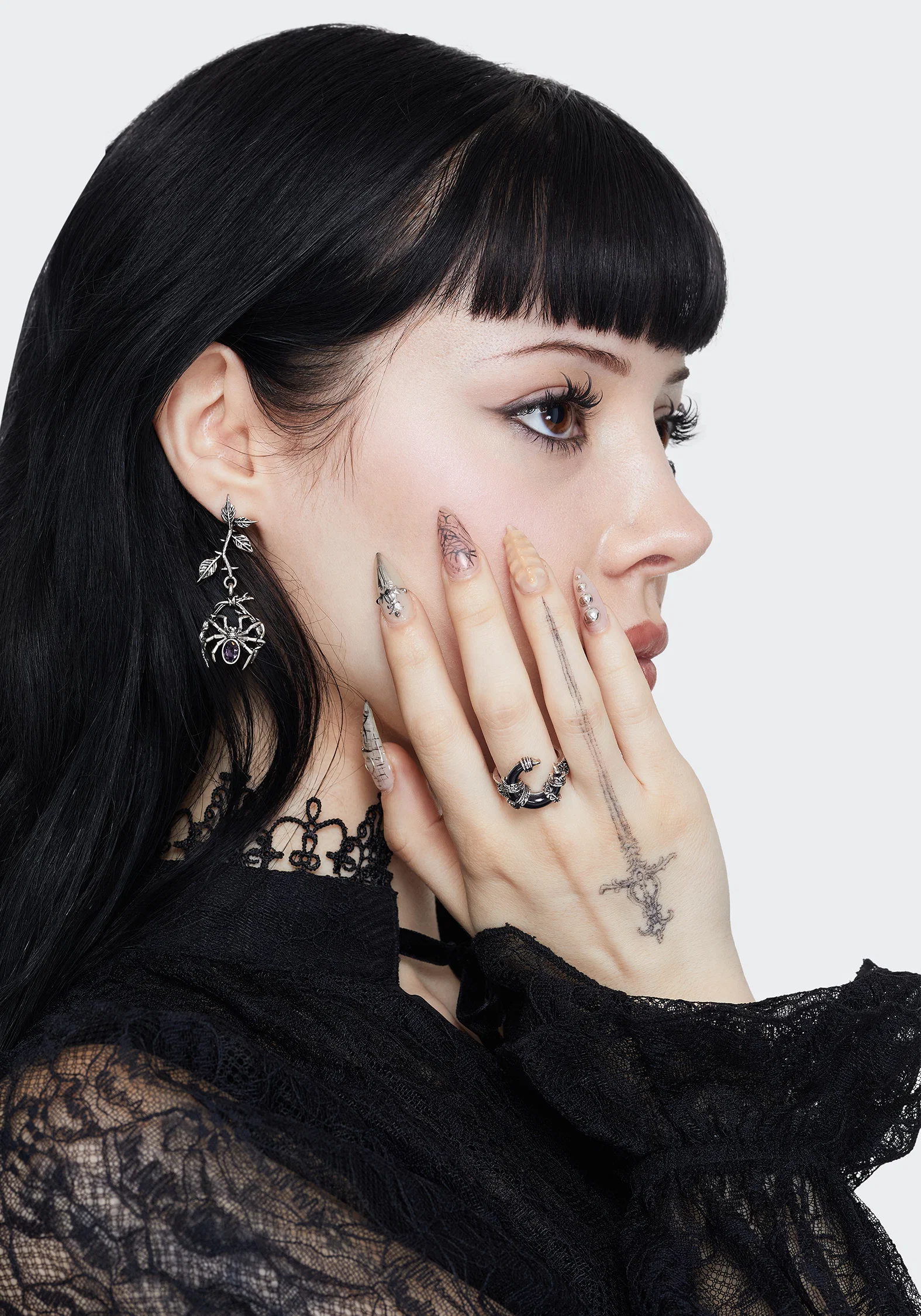 Rosethorn Widow Drop Earrings - Image 6