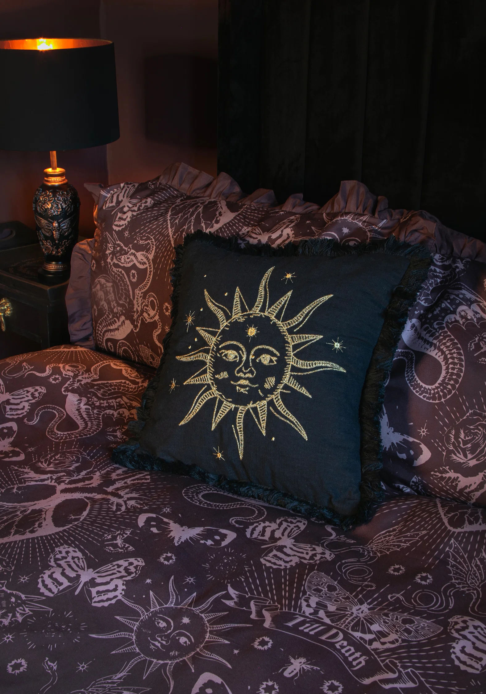 Rosia Celestial Sun Fringed Edge Cushion - Image 2
