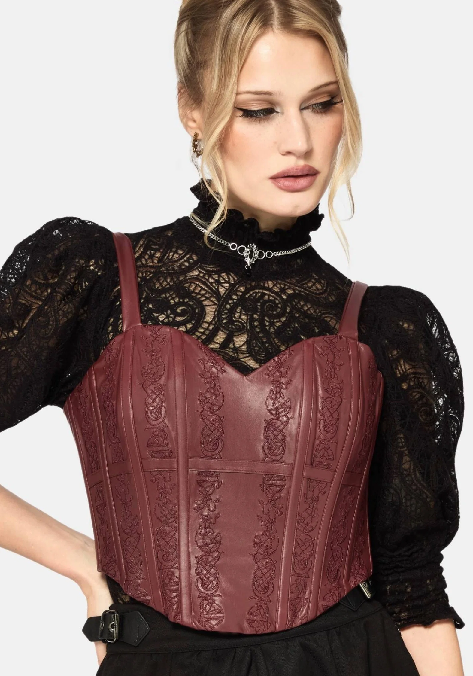 Rouvelle PU Red Corset - Image 2