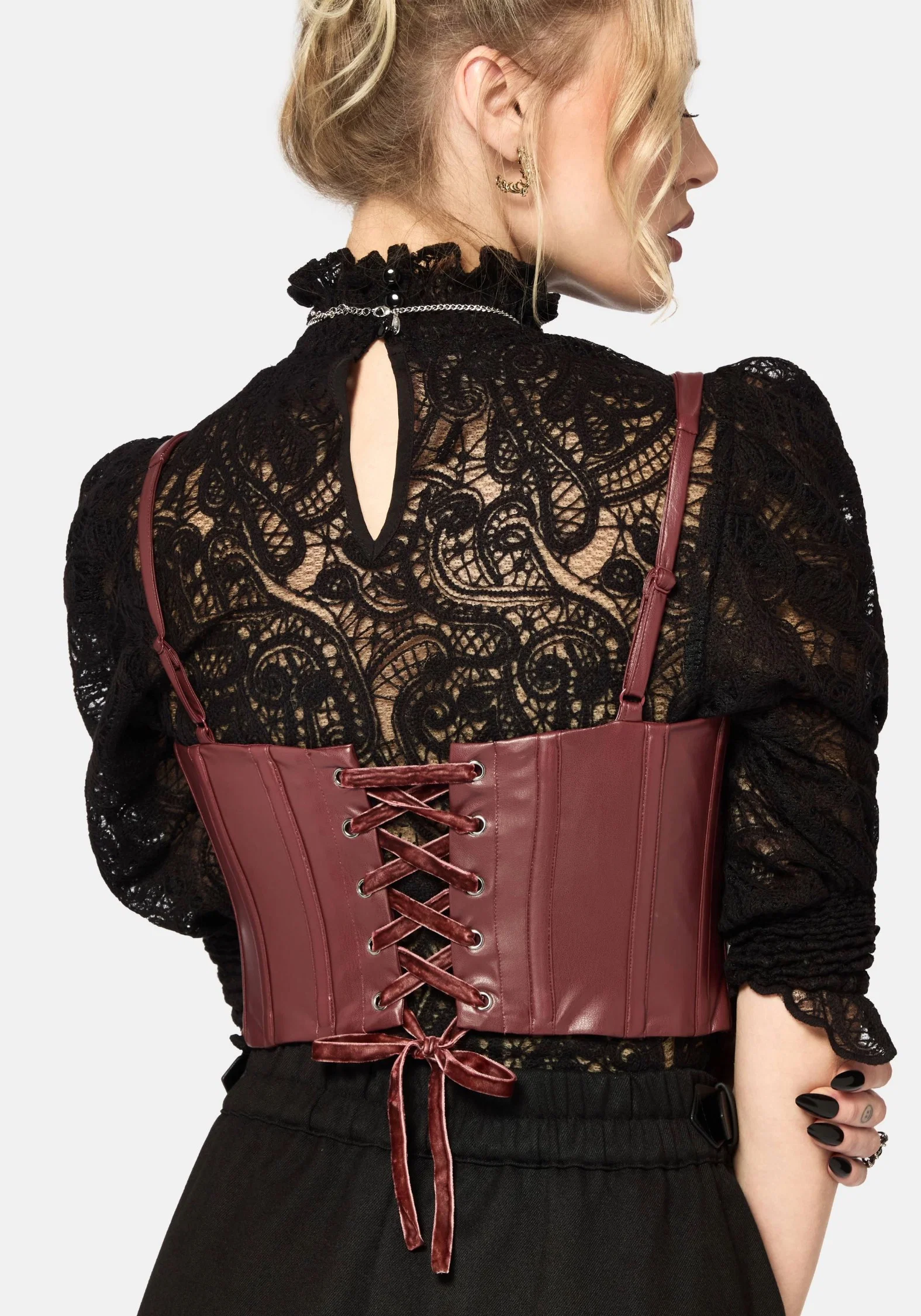 Rouvelle PU Red Corset - Image 3