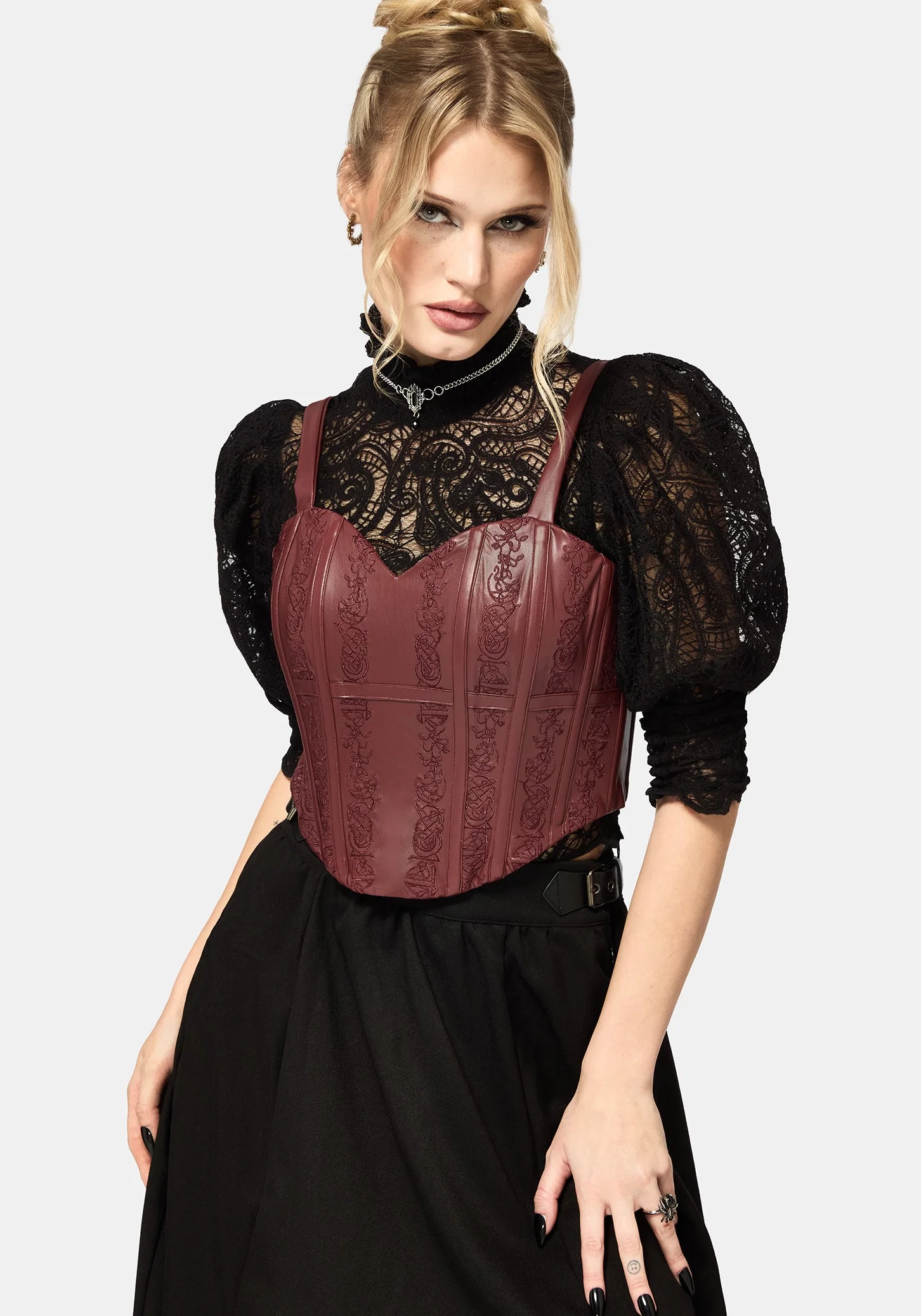 Rouvelle PU Red Corset - Image 5