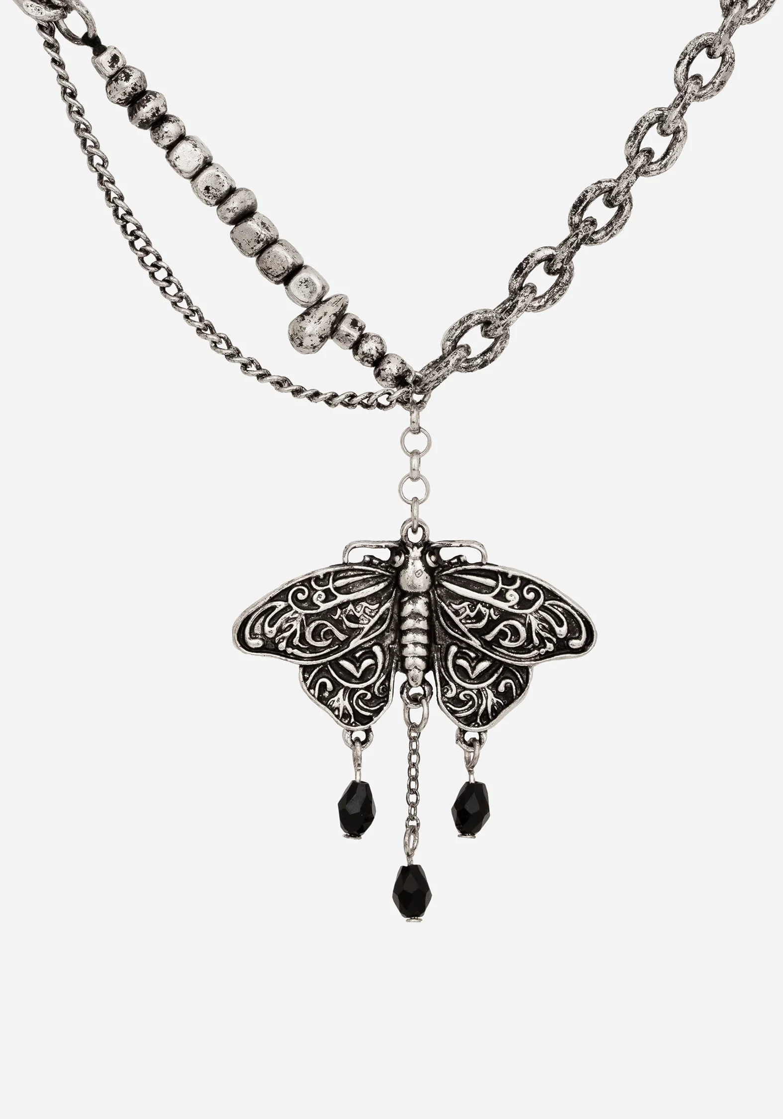 Rowan Moth Mixed Chain Necklace - Image 2