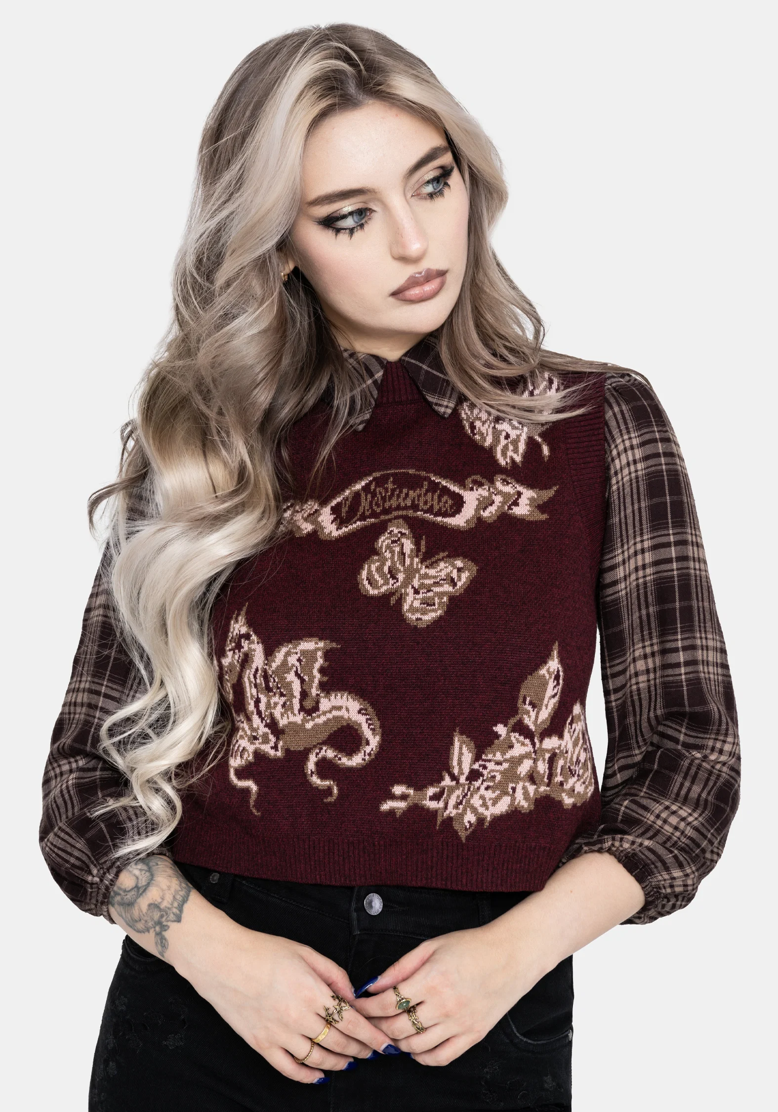 Rowana Dragon Printed Backless Knit Vest - Image 6