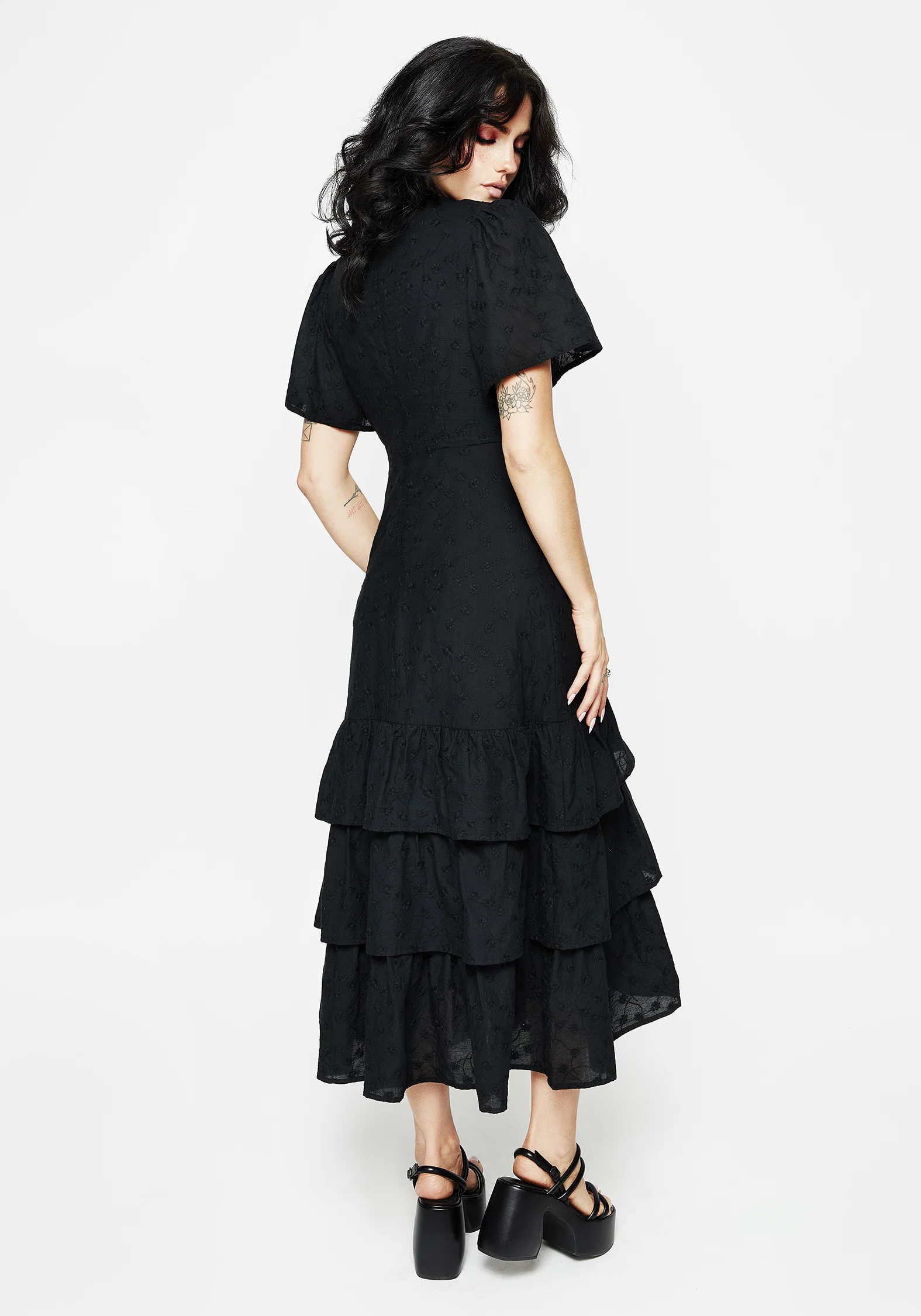 Rowena Peplum Tiered Midaxi Dress - Image 3