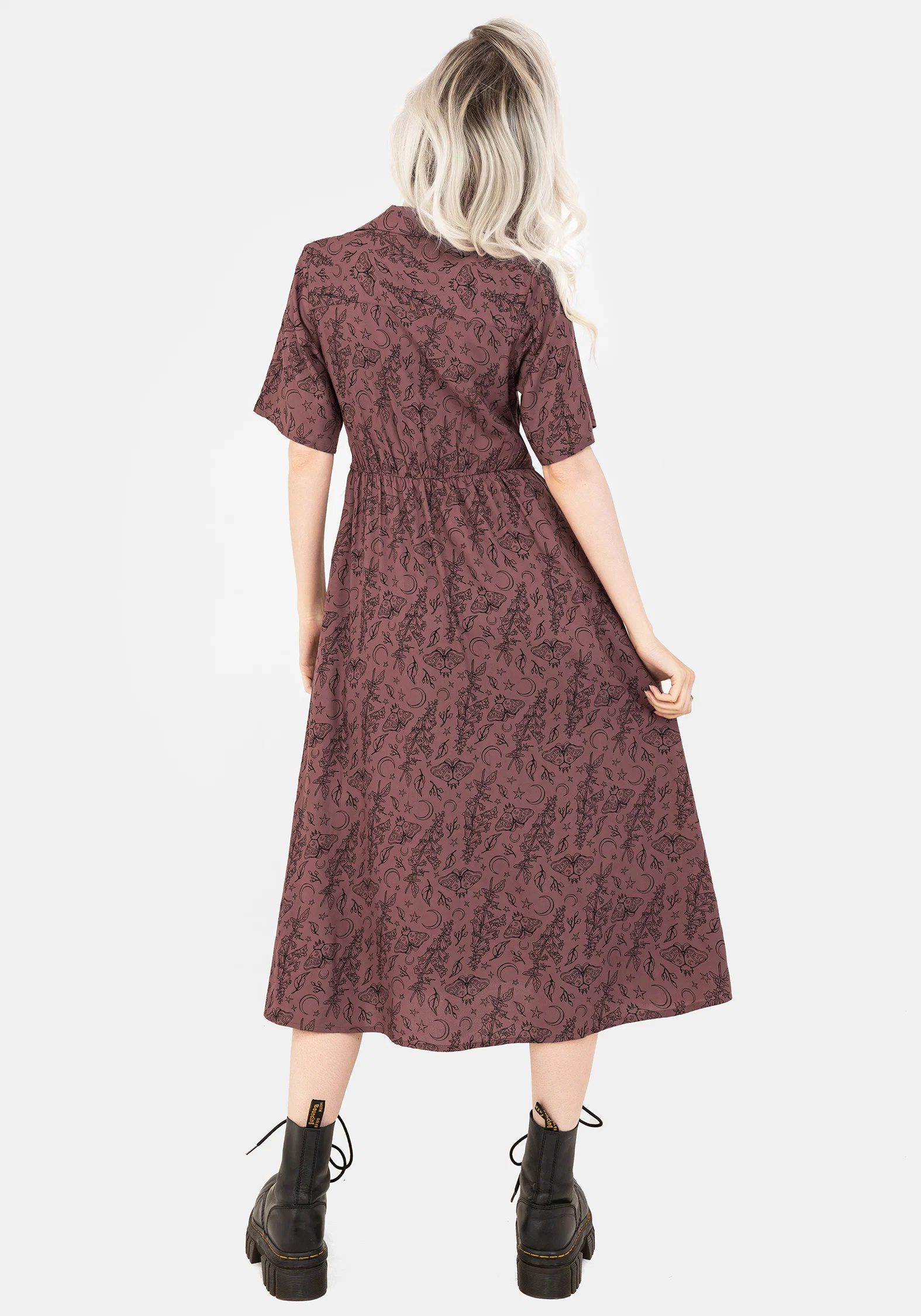Roxana Moth Foxglove Button Down Midi Shirt Dress - Image 3