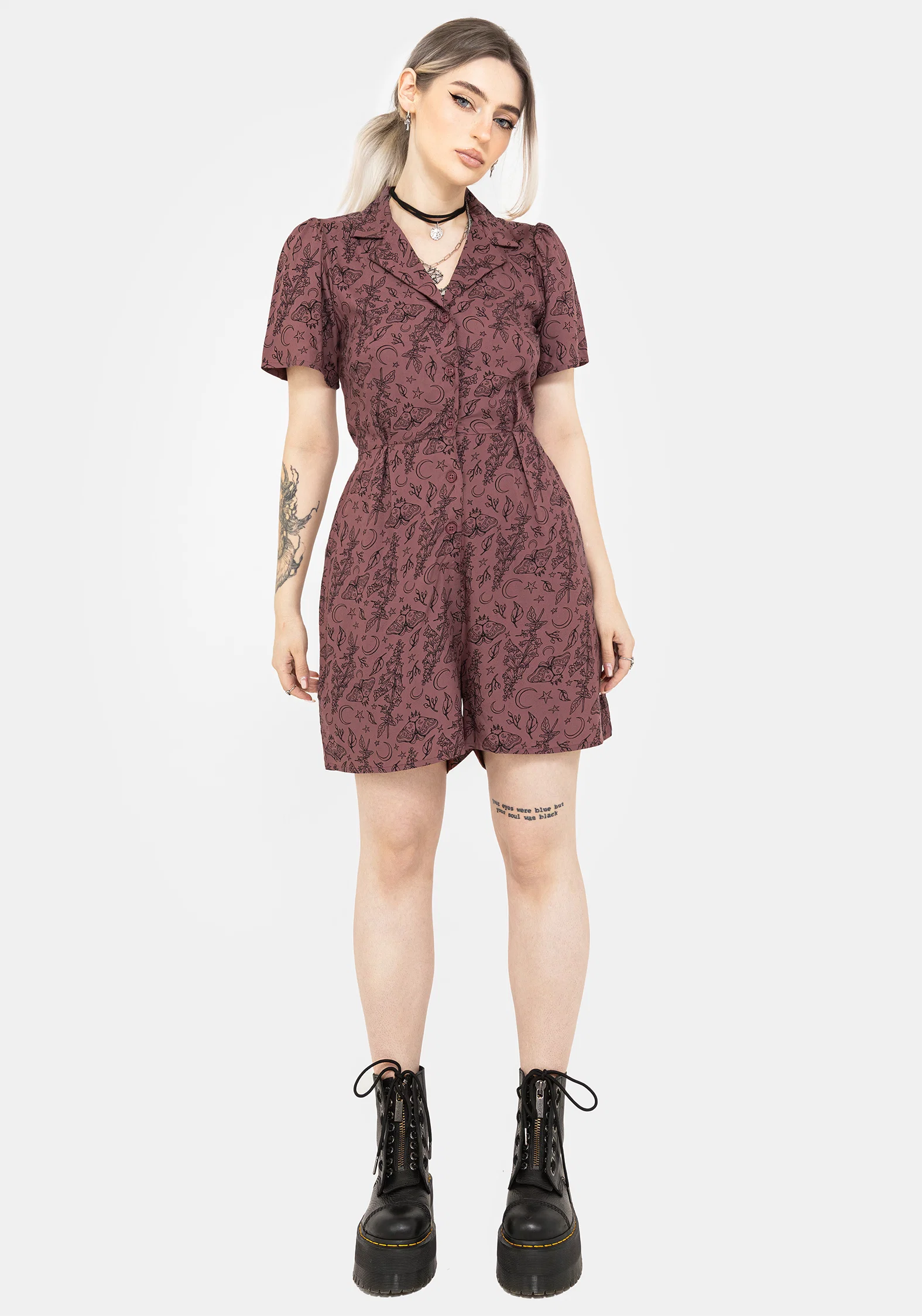 Roxana Moth Foxglove Button Up Playsuit - Image 4