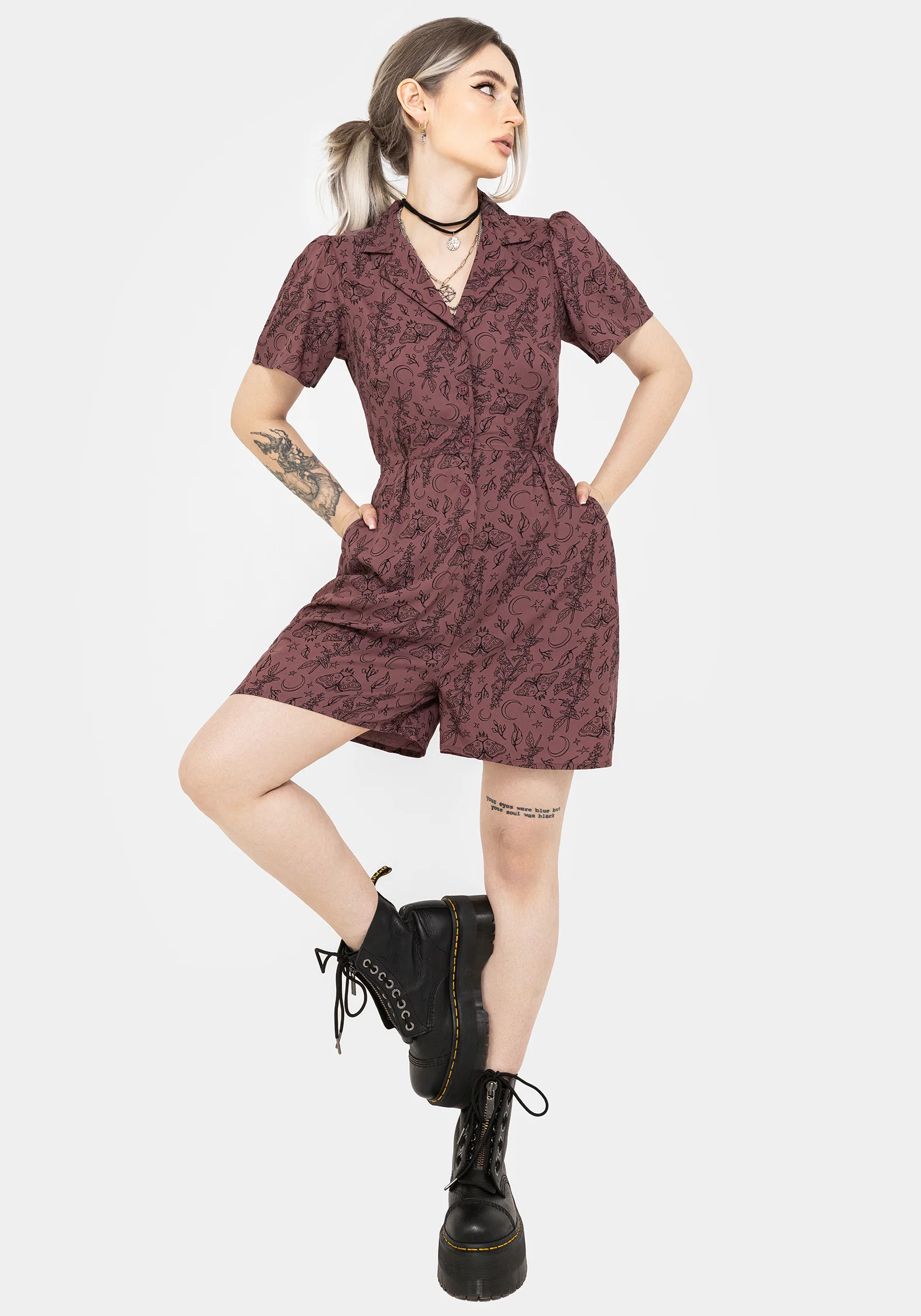 Roxana Moth Foxglove Button Up Playsuit - Image 6